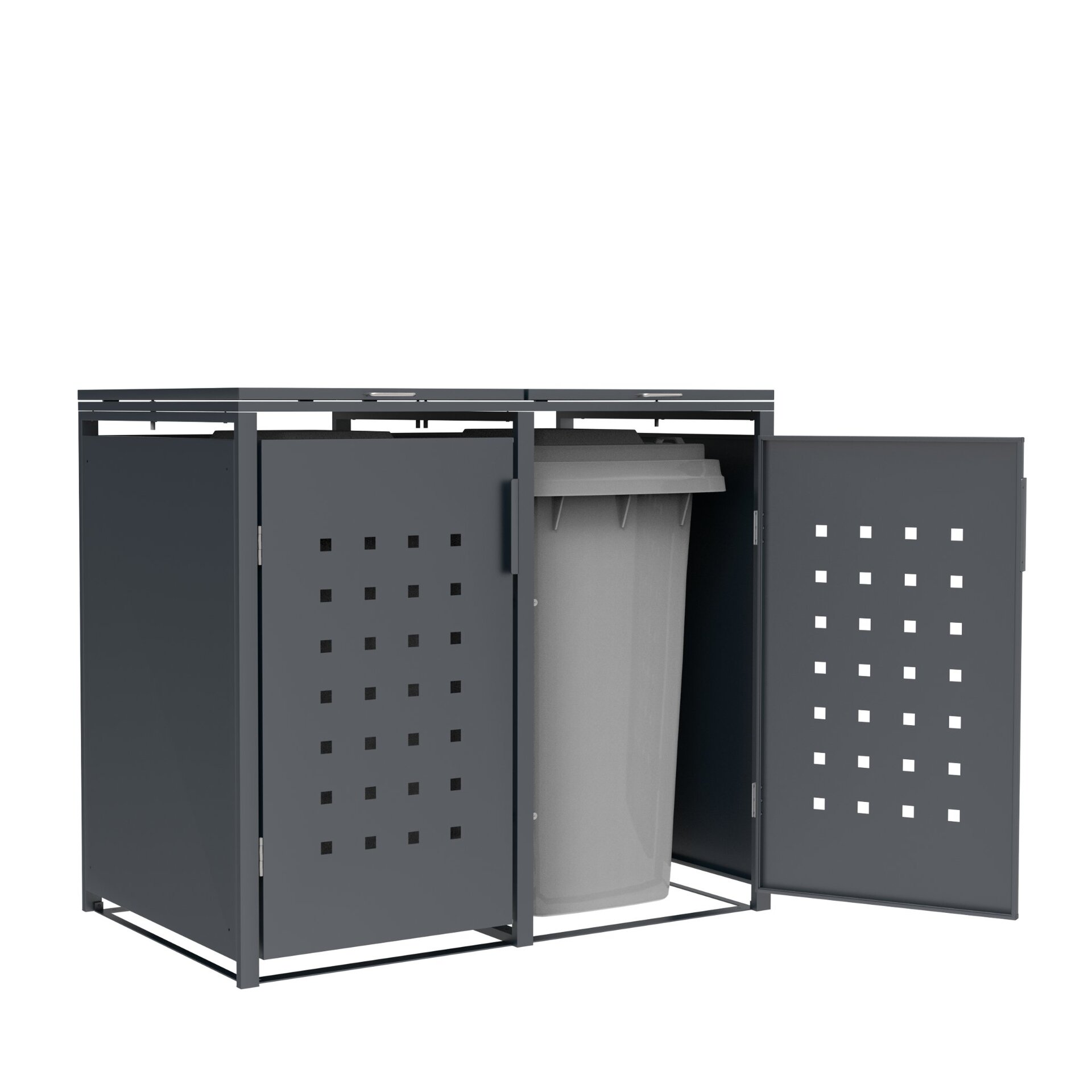 Mülltonnenbox Front Karomuster