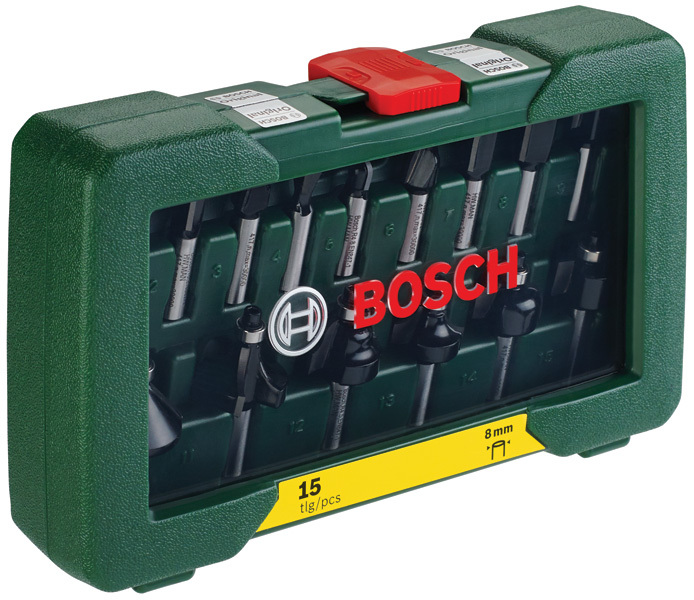 Bosch HM-Fräserset 8mm Schaft 15tlg