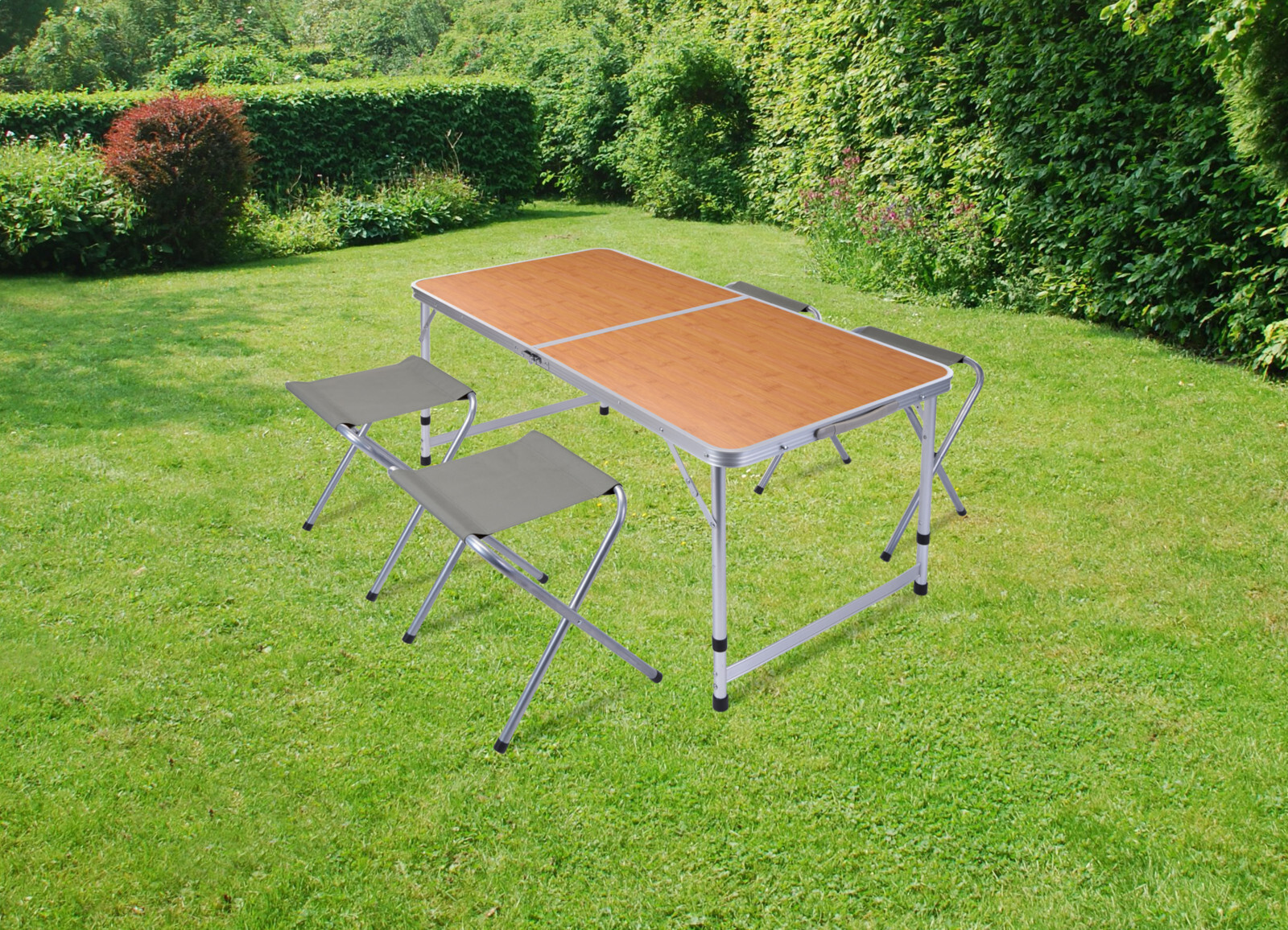 Camping-Set im Koffer, Tisch + 4 Hocker bei leitermann.de günstig kaufen Camping-Set im Koffer, Tisch + 4 Hocker