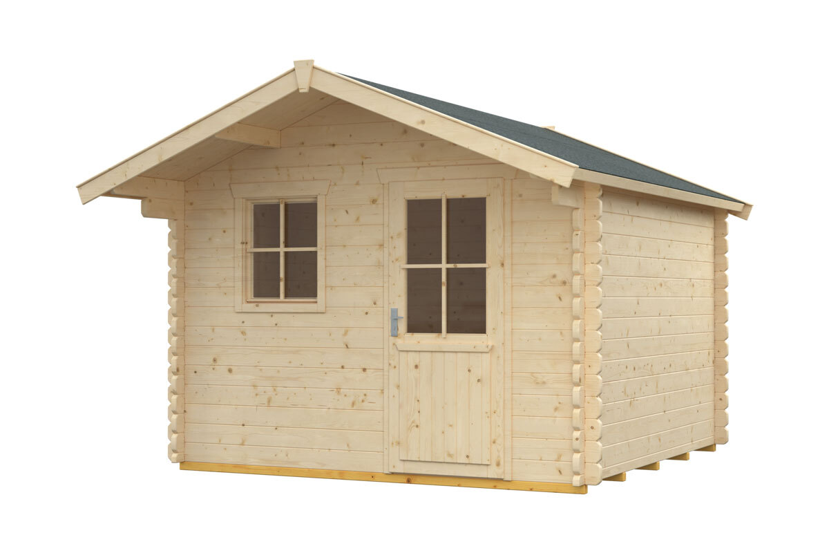 Gartenhaus Narvik 1, mit Vordach 80cm natur bei leitermann.de günstig kaufen Gartenhaus Narvik 1, mit Vordach 80cm natur