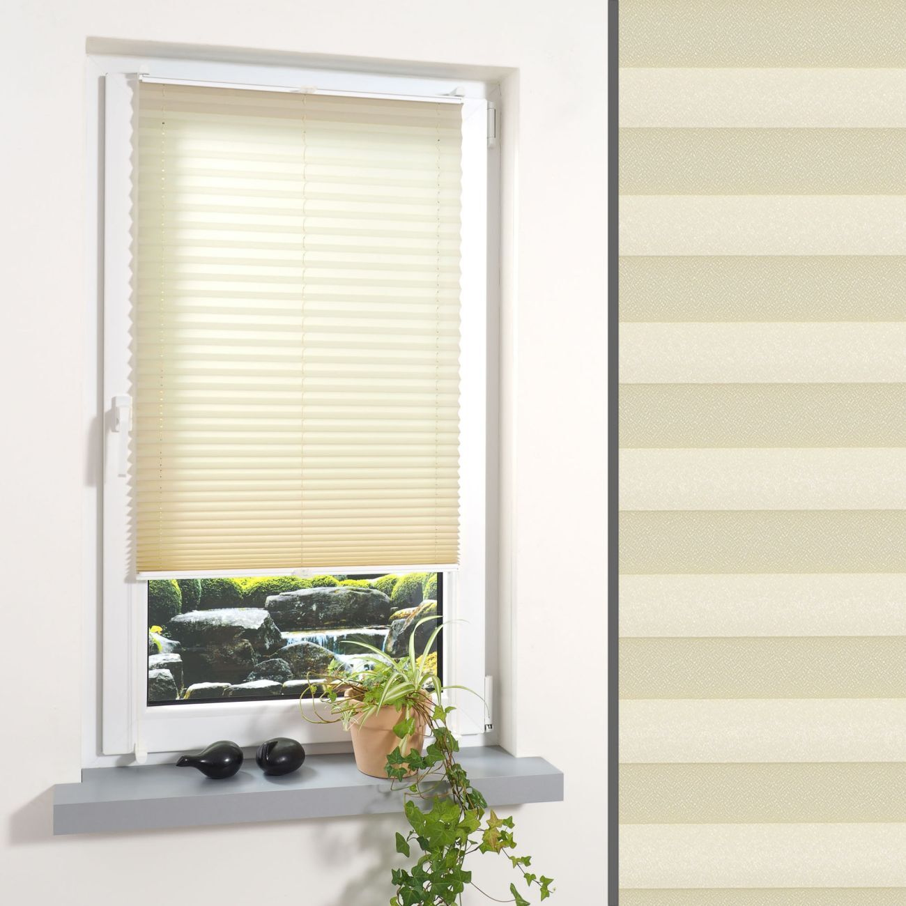 Klemmfix-Plissee verspannt inkl. 4 Klemmträger