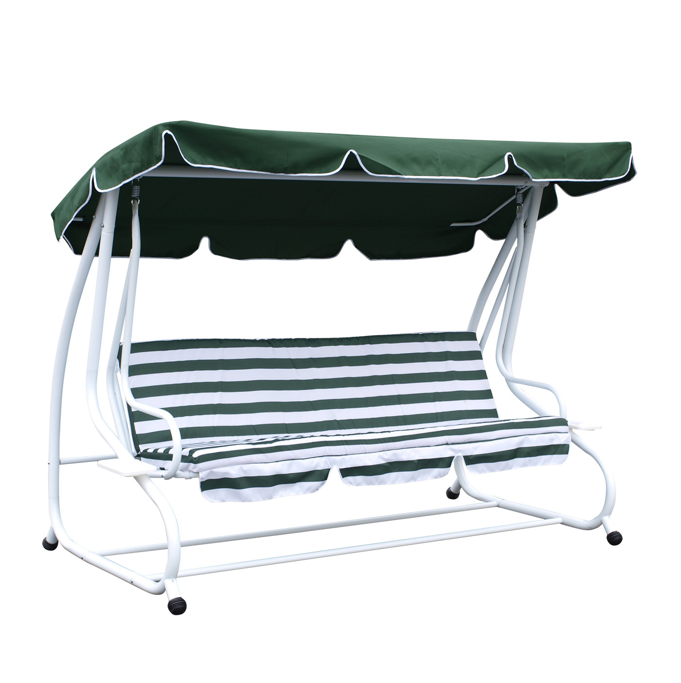Hollywoodschaukel 4-sitzer, weiss-grün
