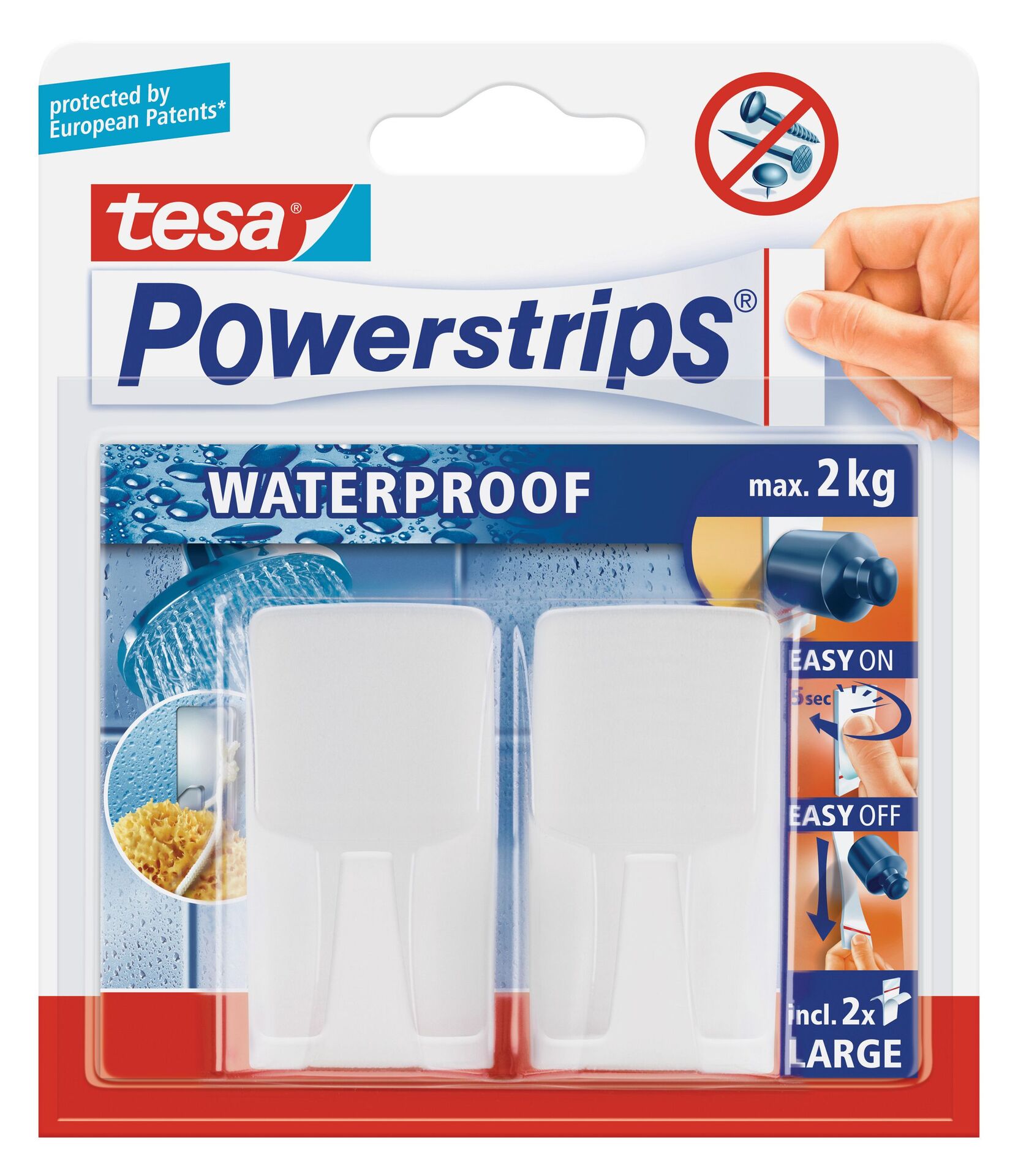 TESA SE Tesa Powerstrips Waterproof Haken Wave