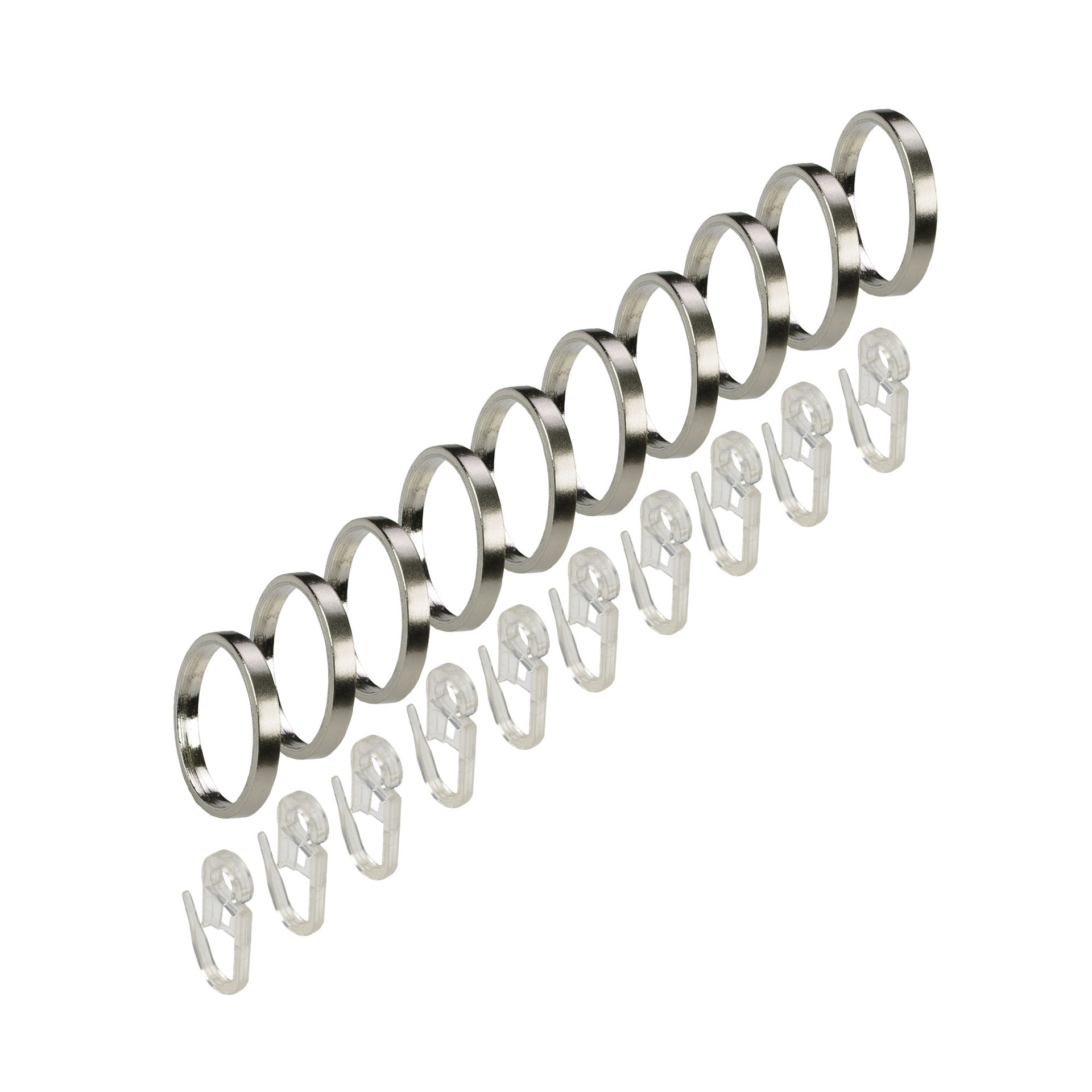 Gardinenringe für Gardinenstangen mit Faltenlegehaken France ø 2