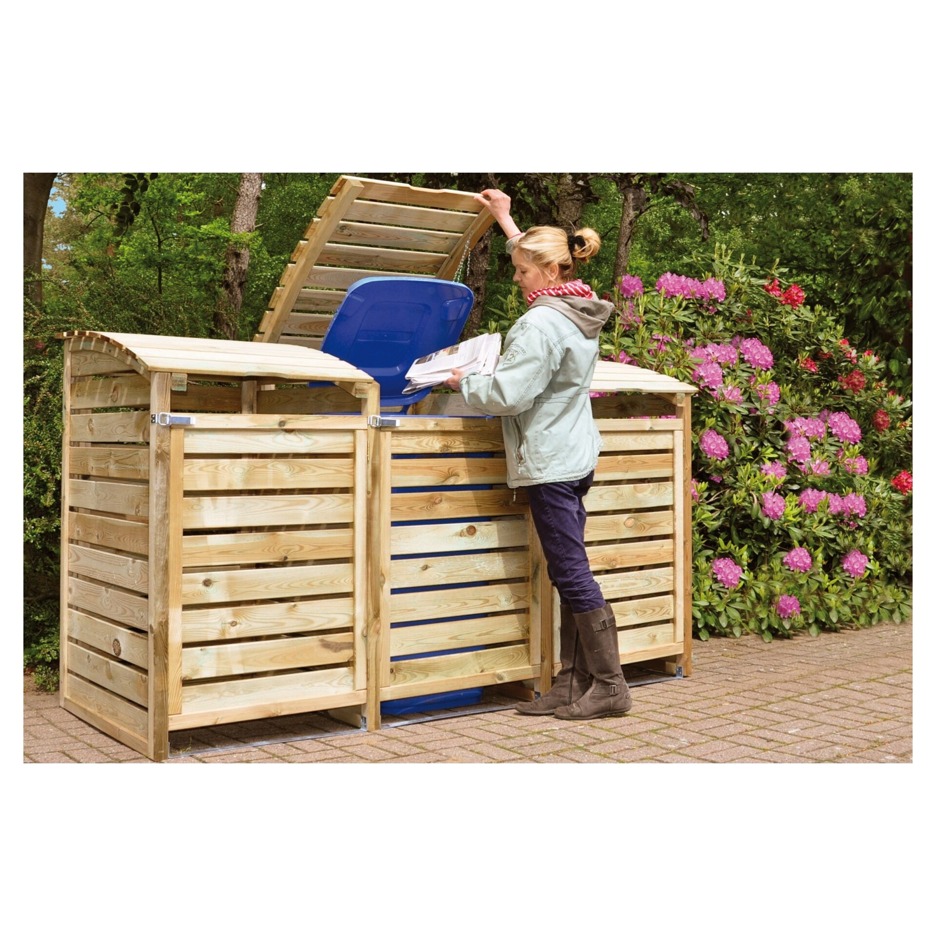 HENRI Mülltonnenabtrennung 3-fach B 225xT 90xH 120 cm bei leitermann.de günstig kaufen HENRI Mülltonnenabtrennung 3-fach B 225xT 90xH 120 cm