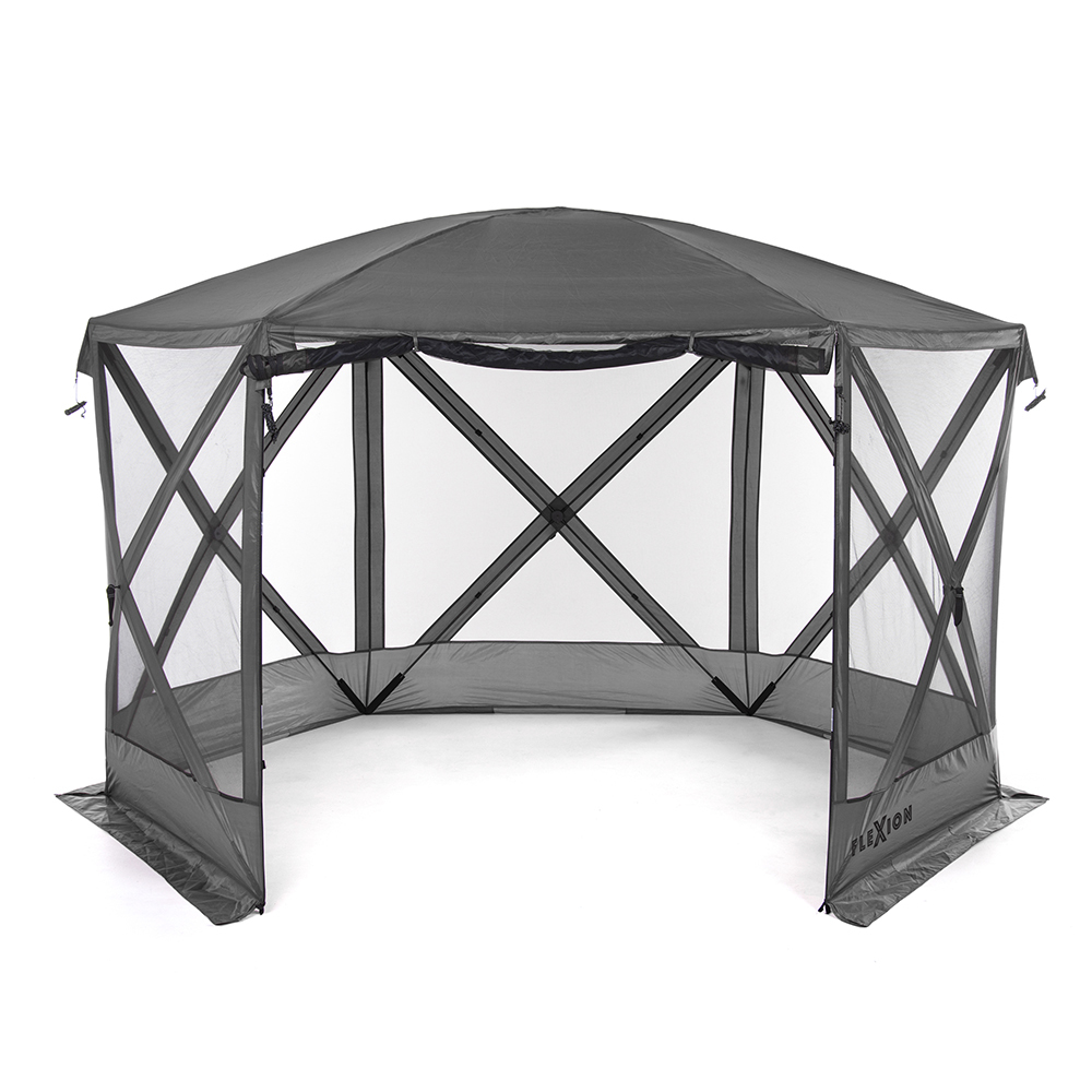 Camping Pavillon Flexion 6-Seiten grau