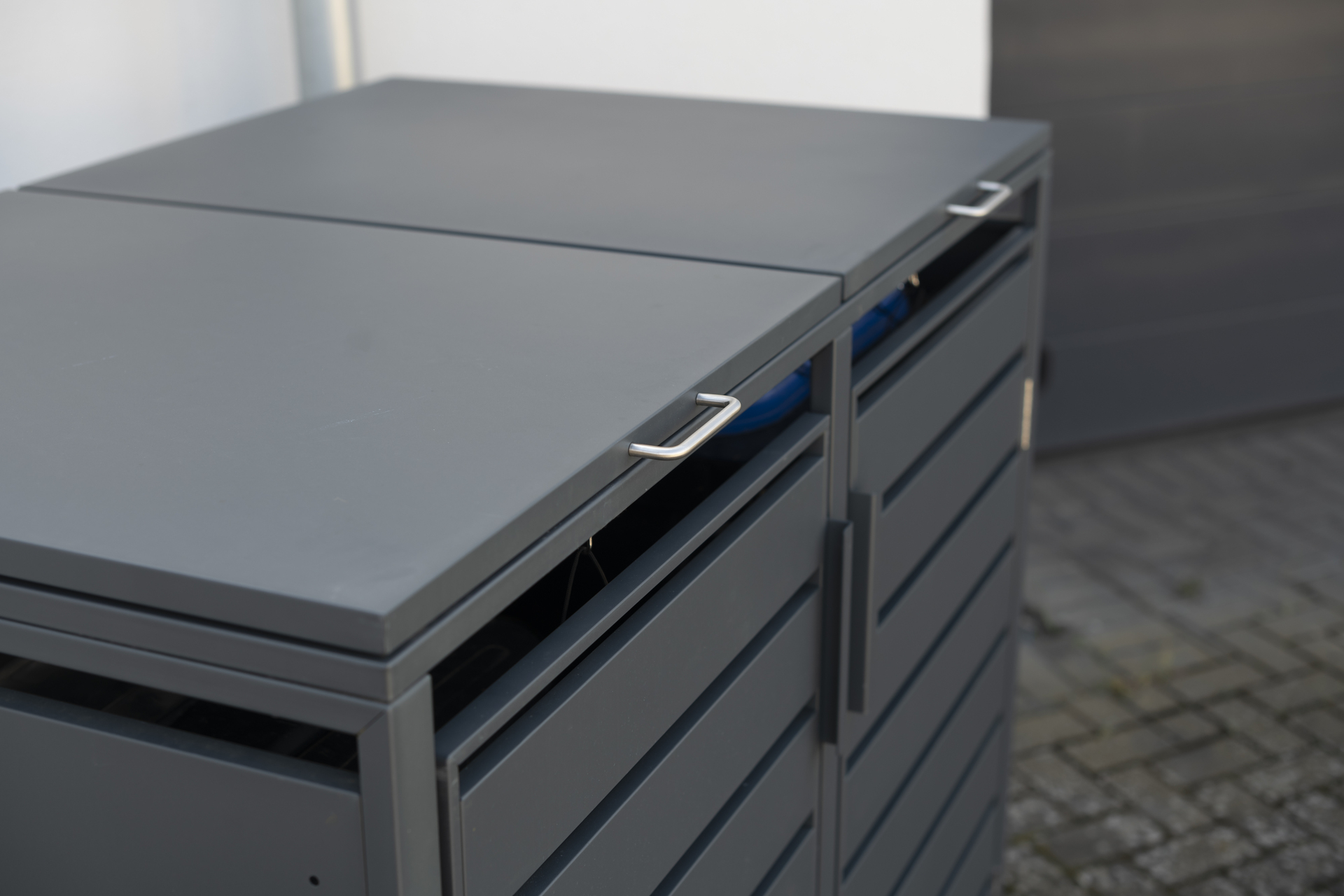 Mülltonnenbox mit Deckel, Anthrazit