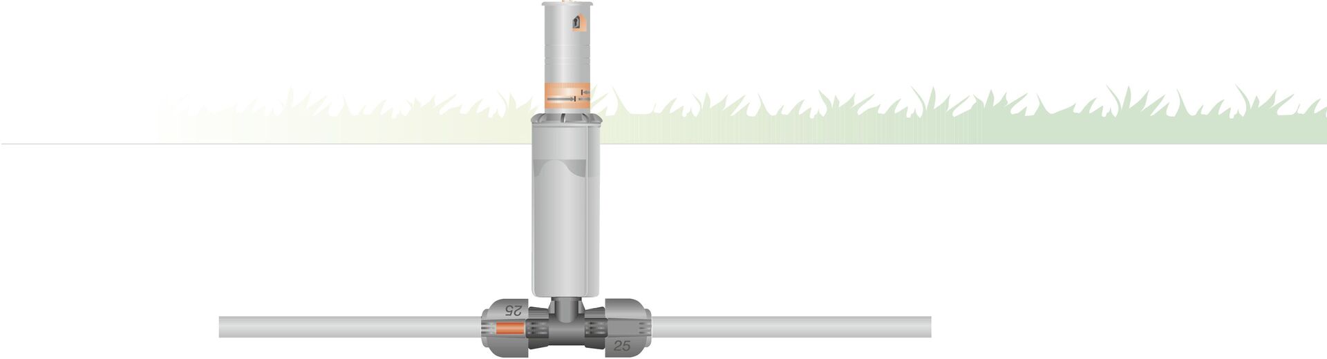 Sprinklersystem T-Stück, 25 mm
