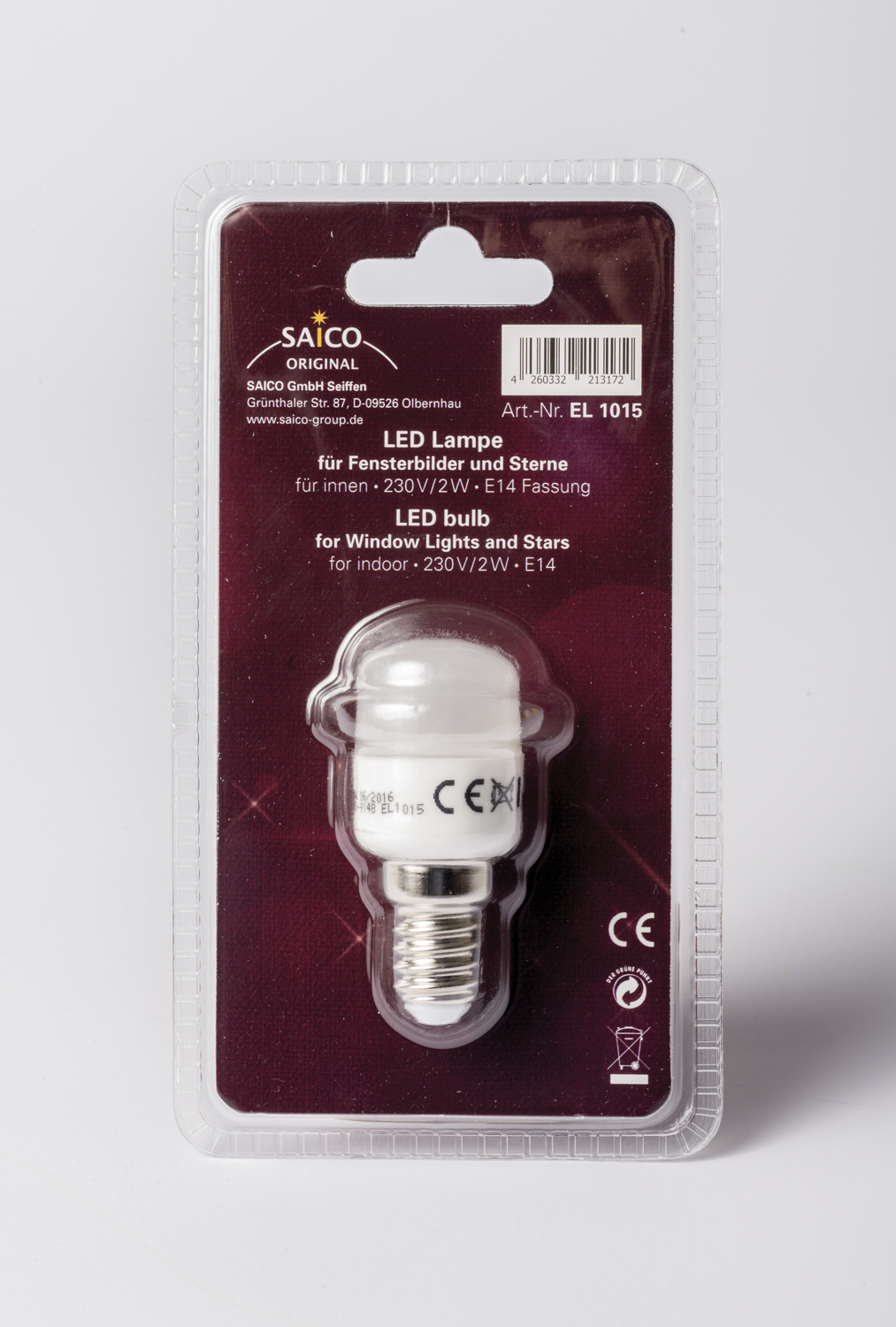 LED-Lampe E14, 230V, 2W 