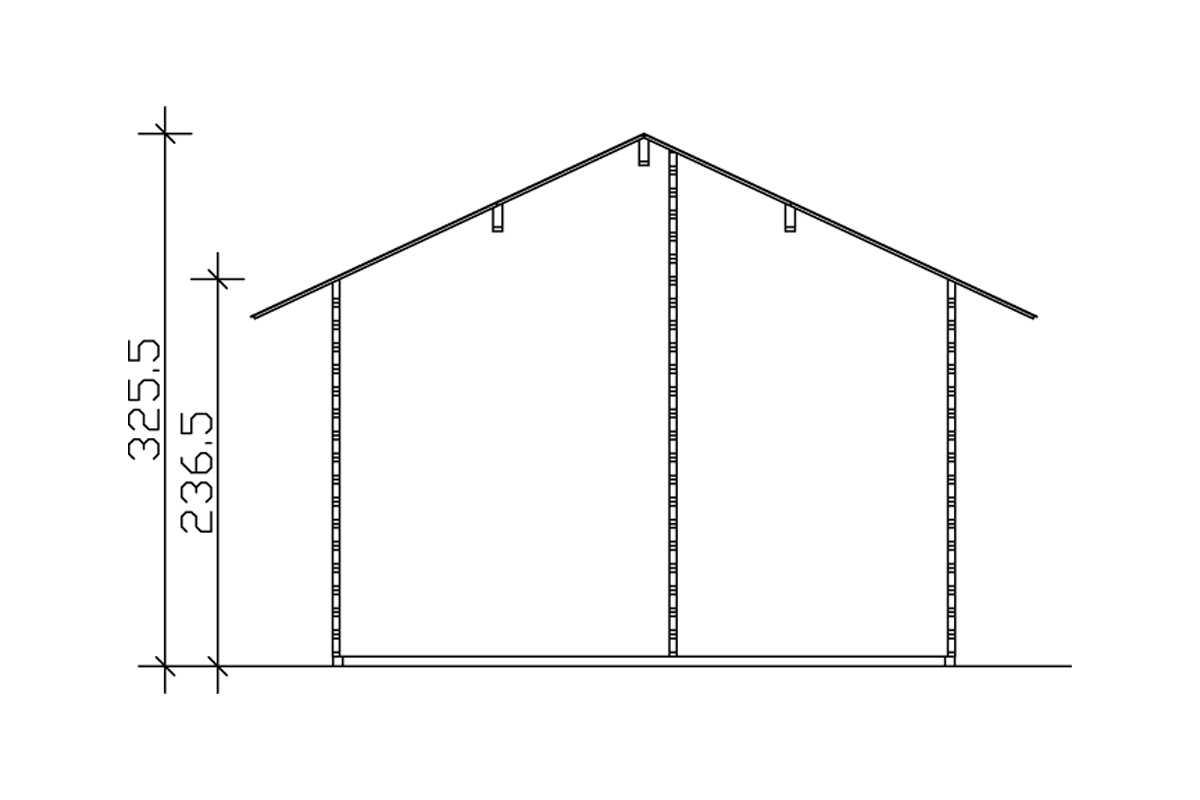 Gartenhaus Esbjerg 1, 45mm 380 x 520cm natur