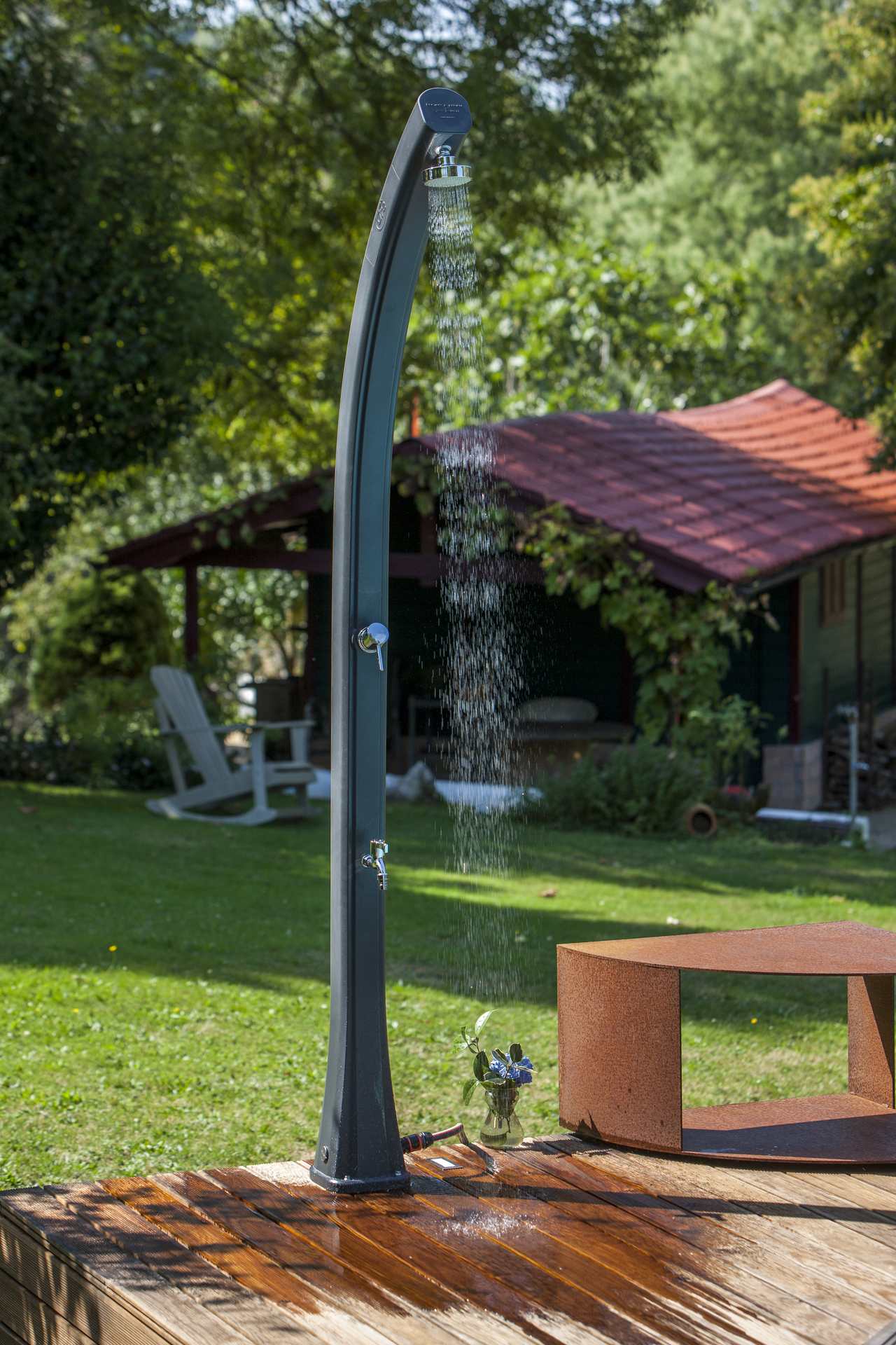 Harz Solardusche mit Fußdusche, 25l, schwarz