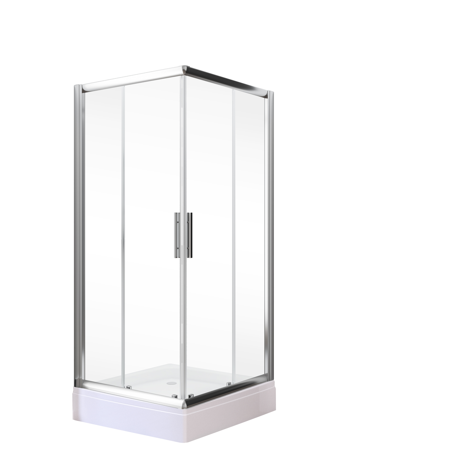 ExpressPlus KristallTrend Eckeinstieg mit Duschwanne, chrom-optik