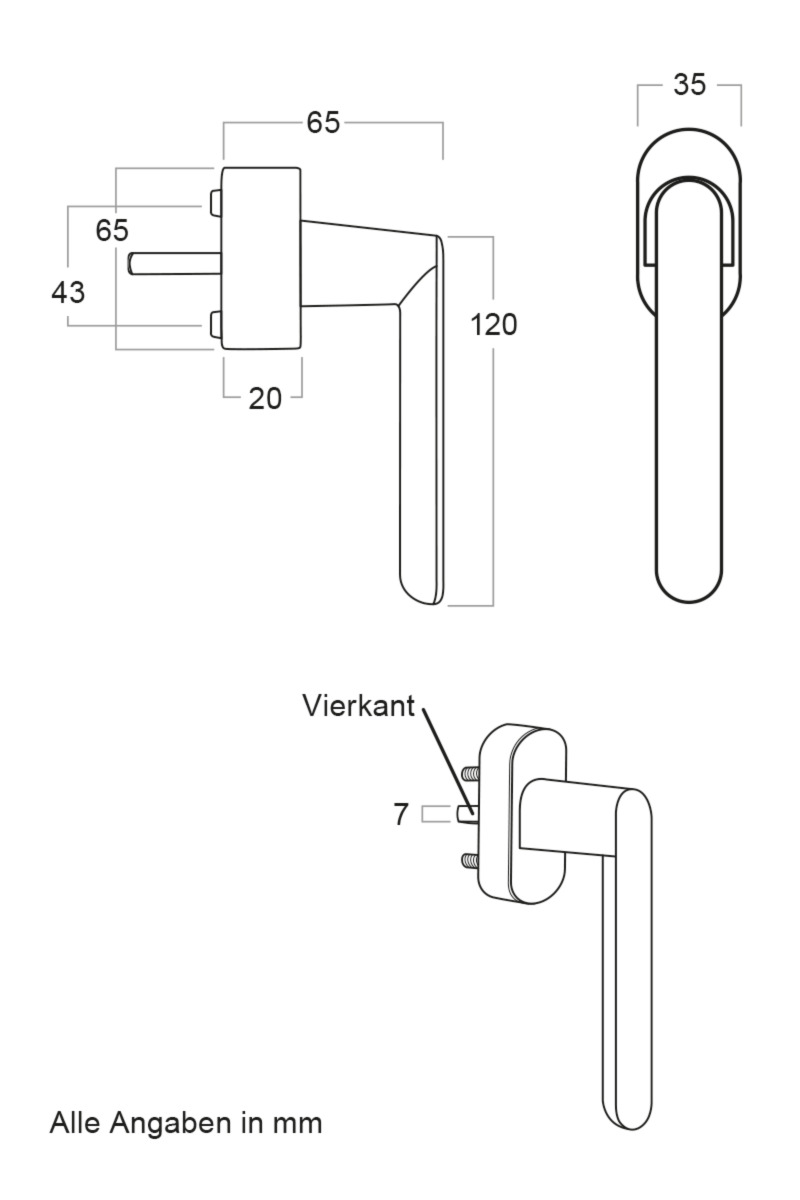 Sicherheits-Alarmgriff in Weiß für Fenster, Balkontüren und Terrassentüren