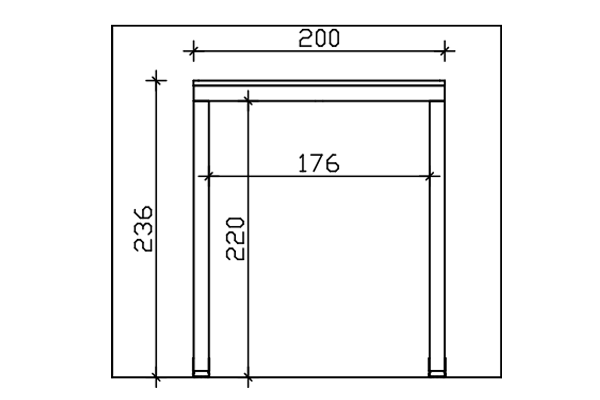 Vordach Fehmarn, 200 x 125cm