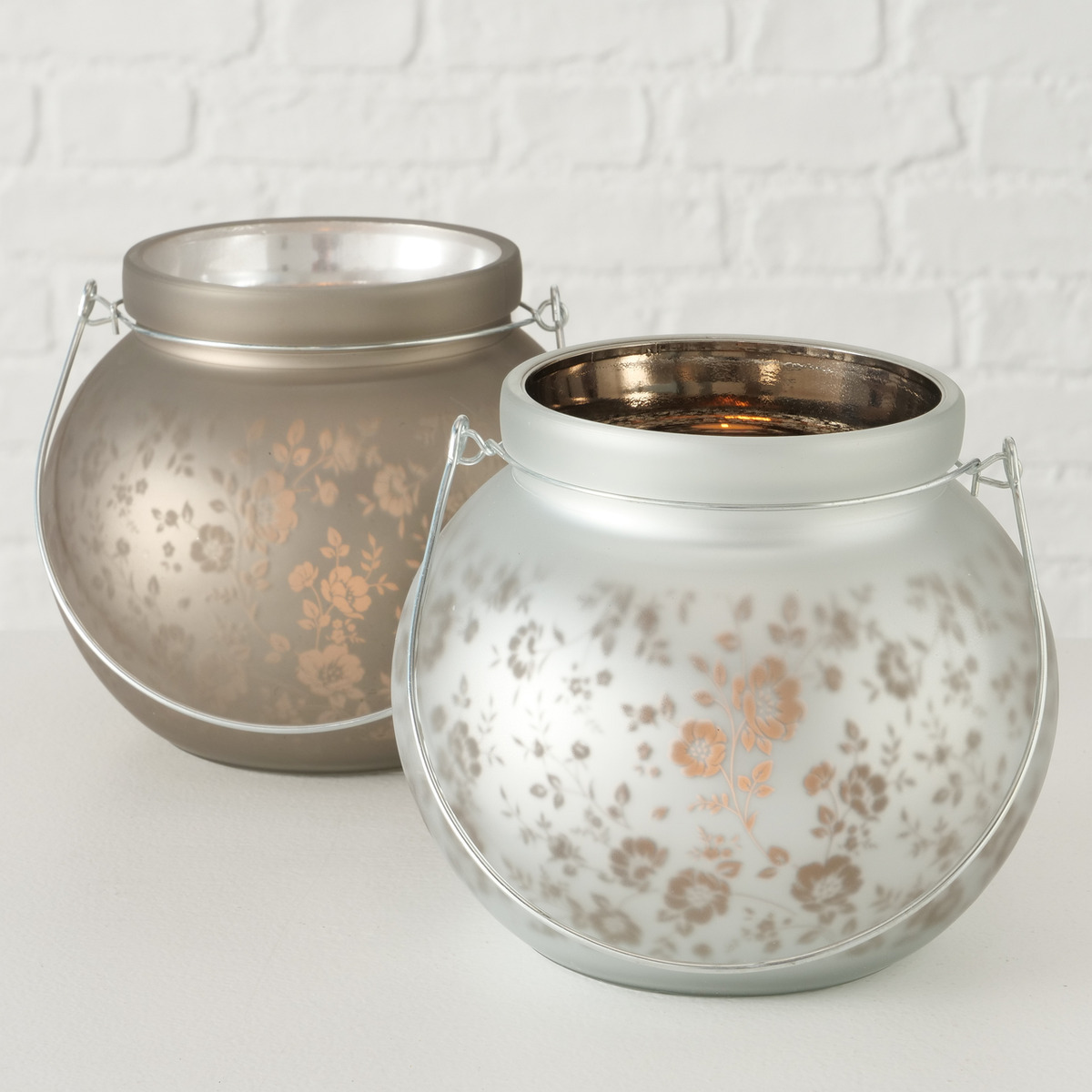 Windlicht Herta, Dekor 2-fach sortiert bei leitermann.de günstig kaufen Windlicht Herta, Dekor 2-fach sortiert