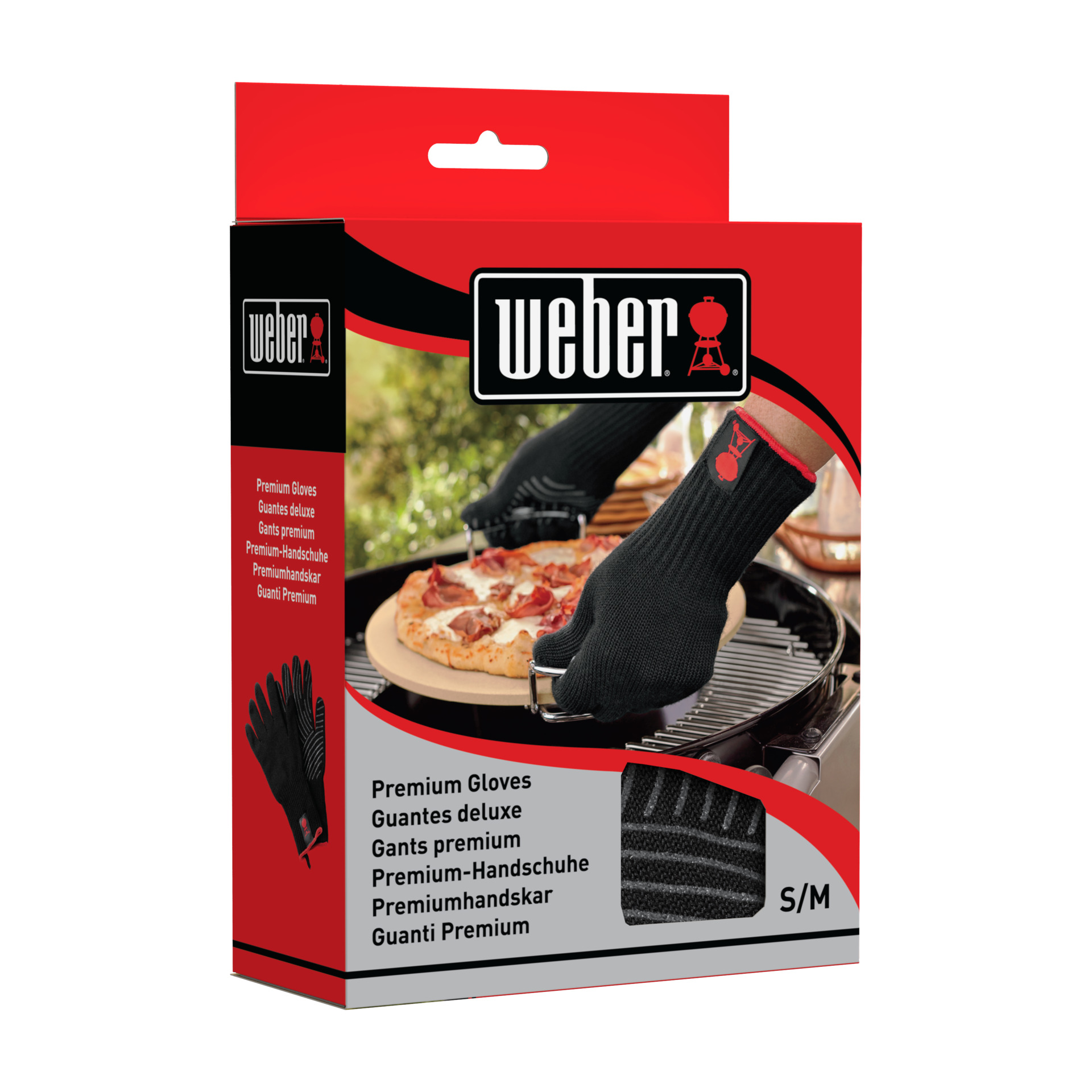 Grillhandschuh-Set aus Kevlar Schwarz, lang mit Silikonnoppen