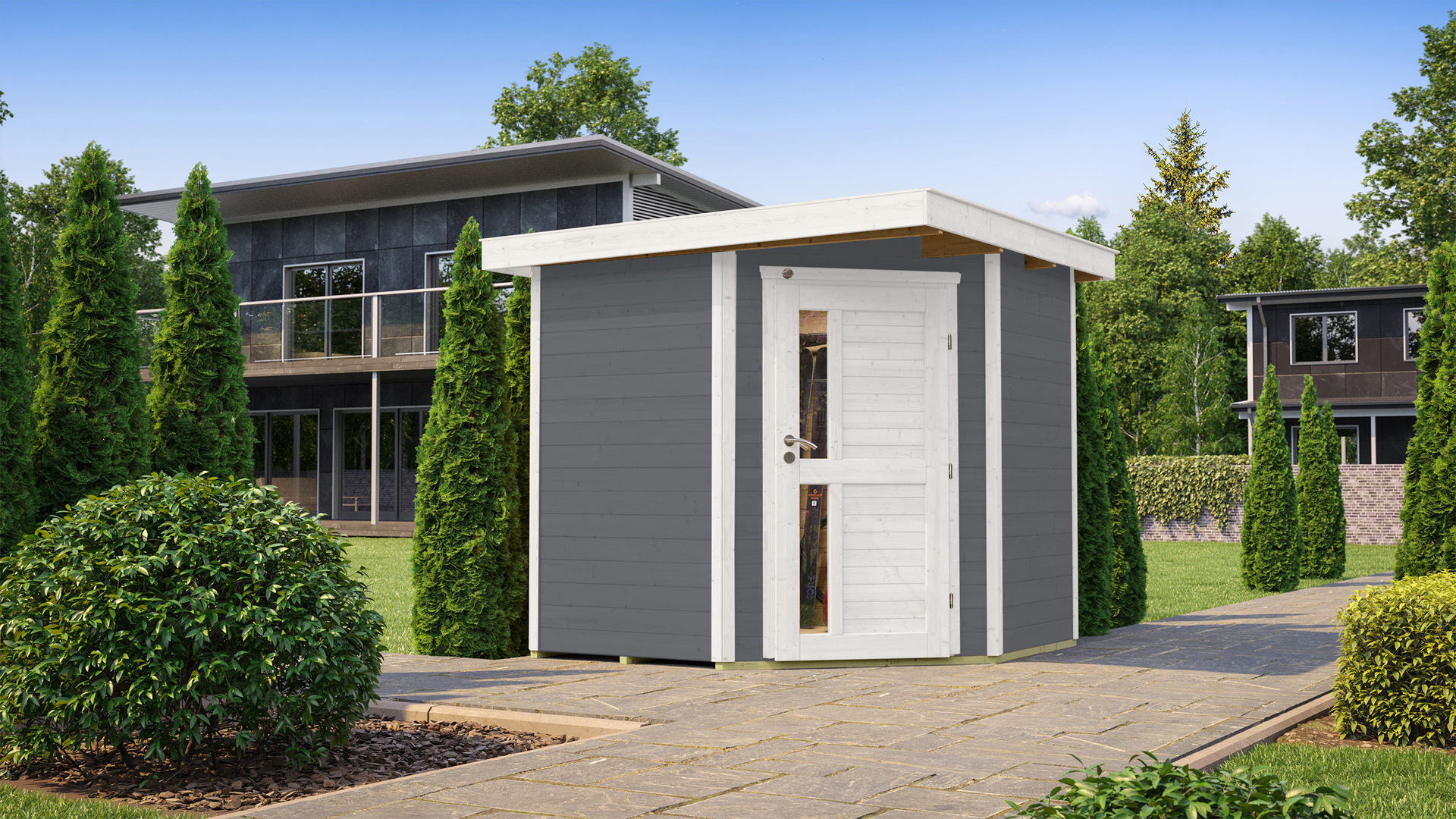 Gartenhaus 229 A 21 mm neue Design-Einzeltür