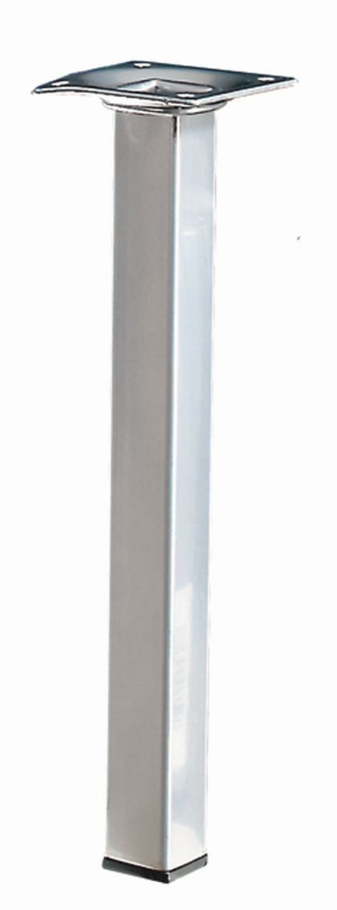 Einfache Tischbeine, eckig, 250 x 25 x 25 mm, Stahl, Aluminium Optik
