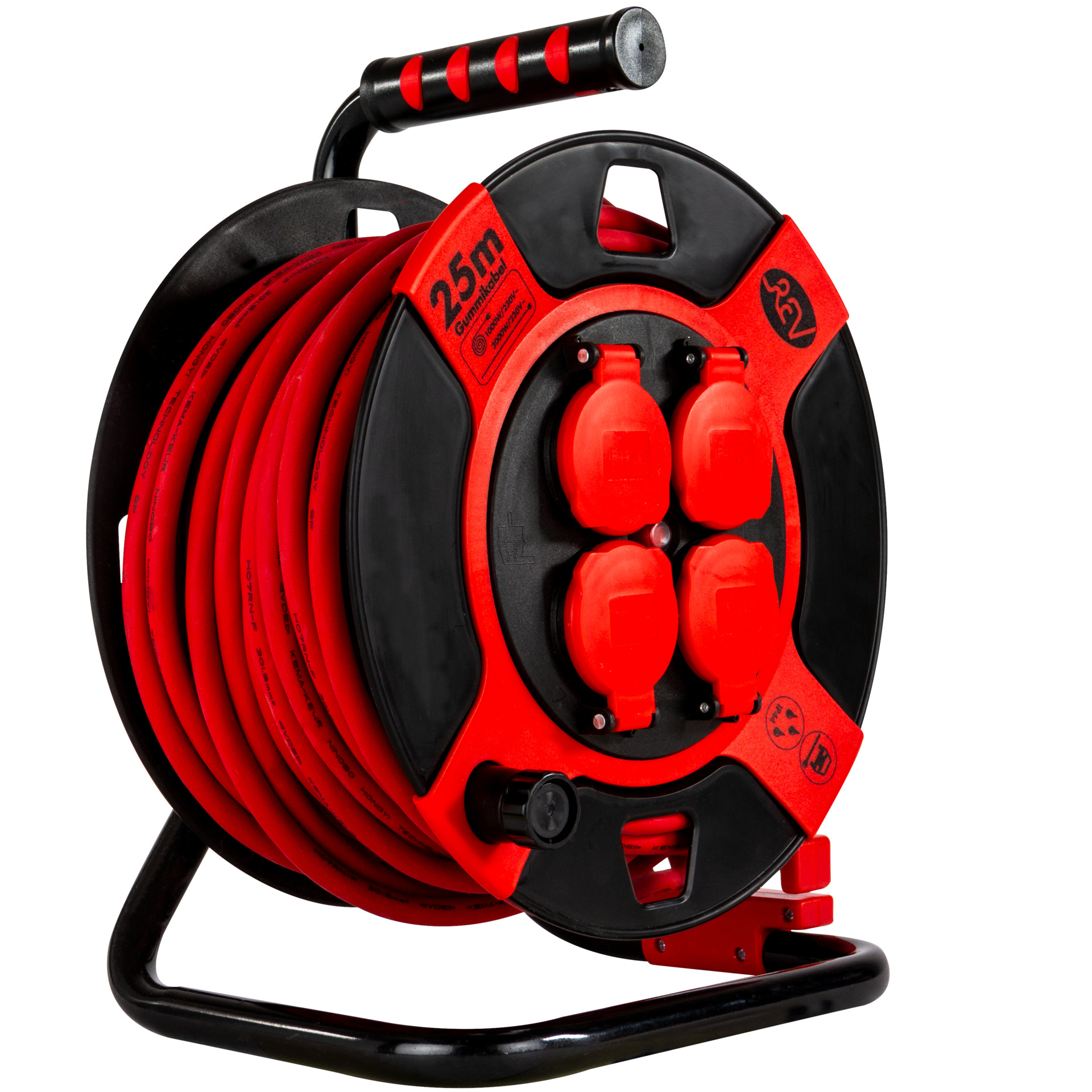 Kabeltrommel mit Deckel H07RN-F3G rot