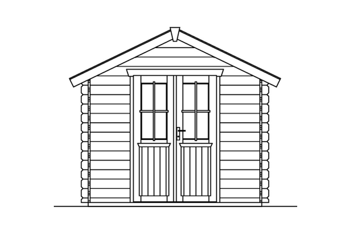 Gartenhaus Palma , mit Vordach natur