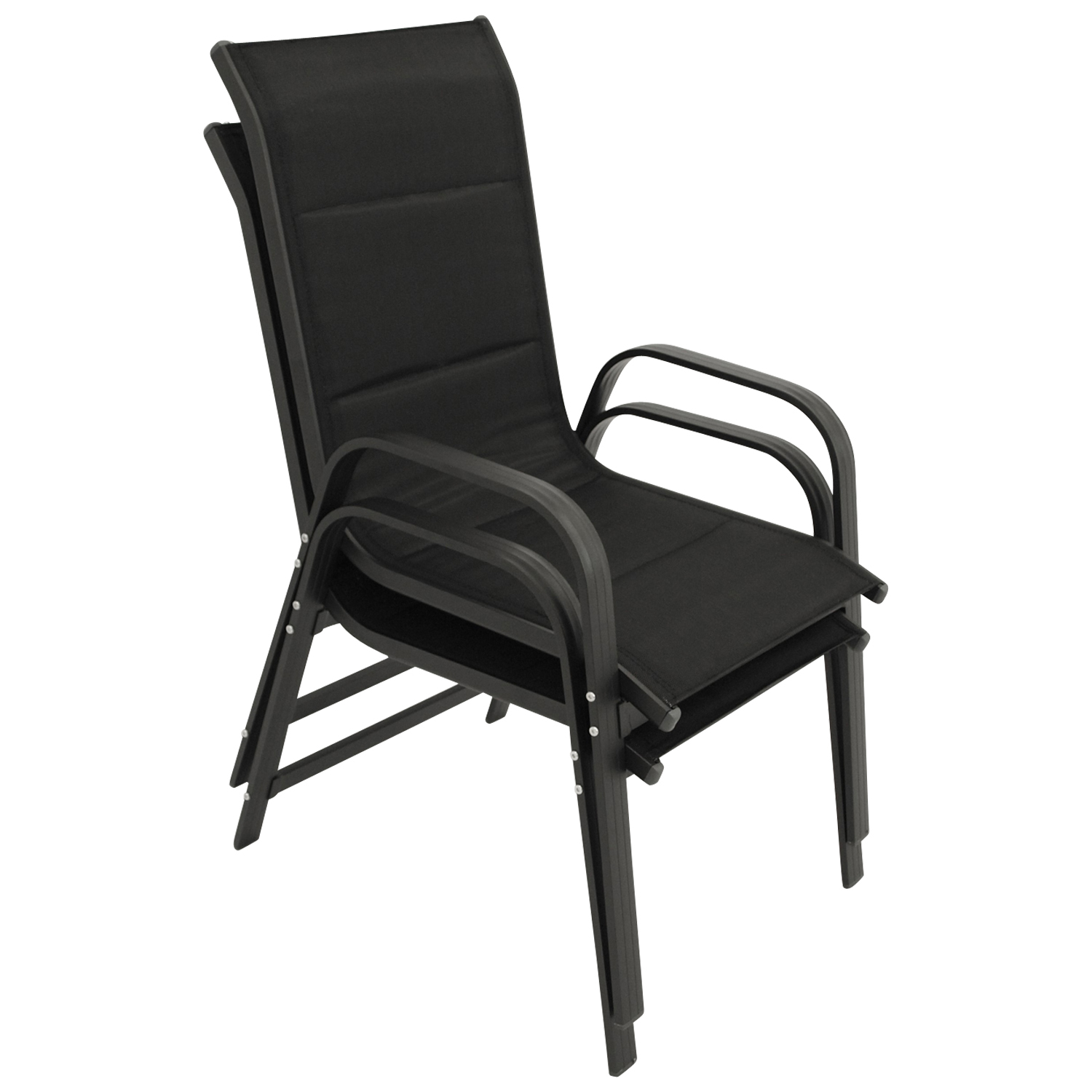 Stapelsessel Hochlehner Aluminium/Textil gepolstert, 2 Stück bei leitermann.de günstig kaufen Stapelsessel Hochlehner Aluminium/Textil gepolstert, 2 Stück
