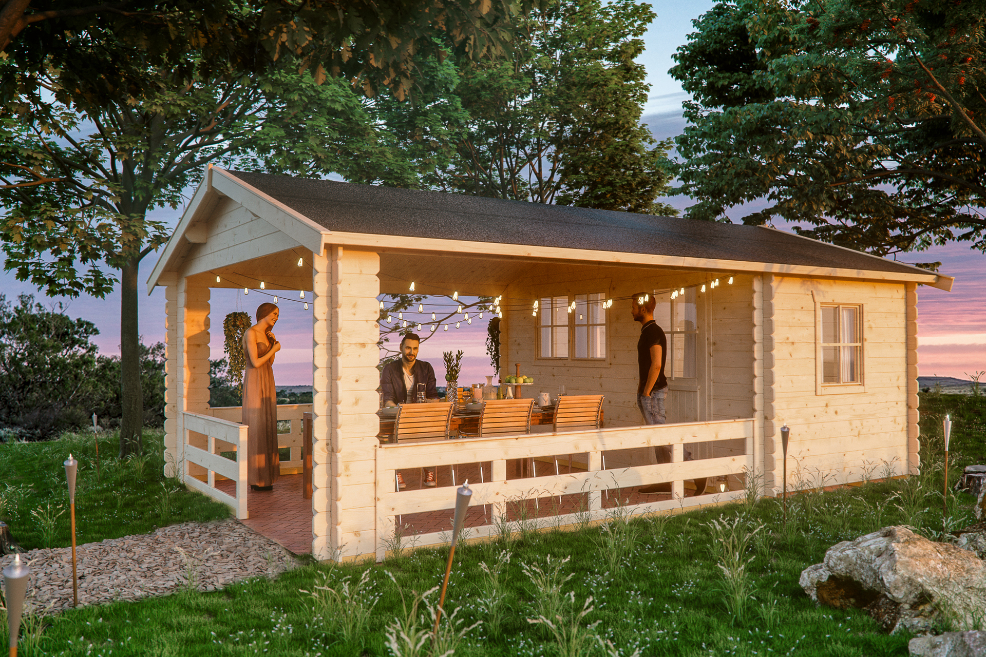 Gartenhaus Alicante mit Abstellraum natur bei leitermann.de günstig kaufen Gartenhaus Alicante mit Abstellraum natur