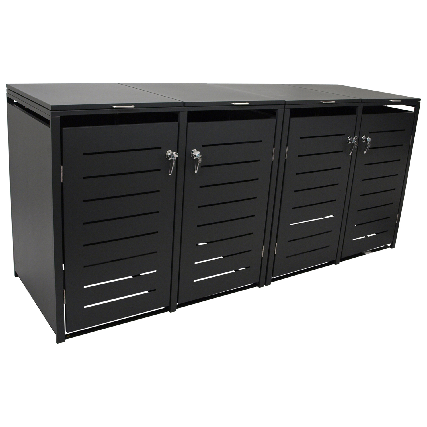 Mülltonnenbox 4-er, Stahl verzinkt