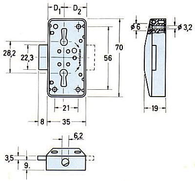 Drehstangenschloss Nr.7041 weiss Kunststoff bei leitermann.de günstig kaufen Drehstangenschloss Nr.7041 weiss Kunststoff