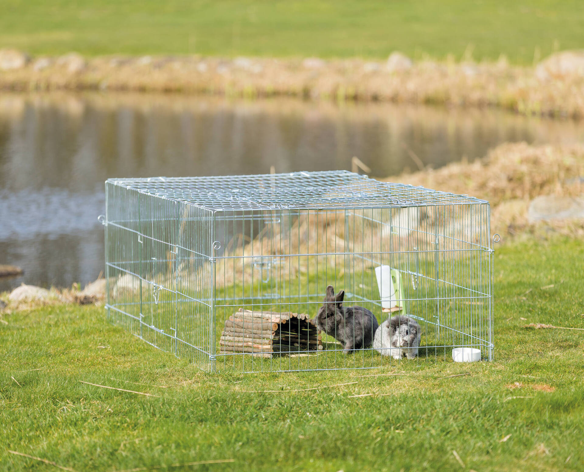 Freilaufgehege mit Abdeckung bei leitermann.de günstig kaufen Freilaufgehege mit Abdeckung