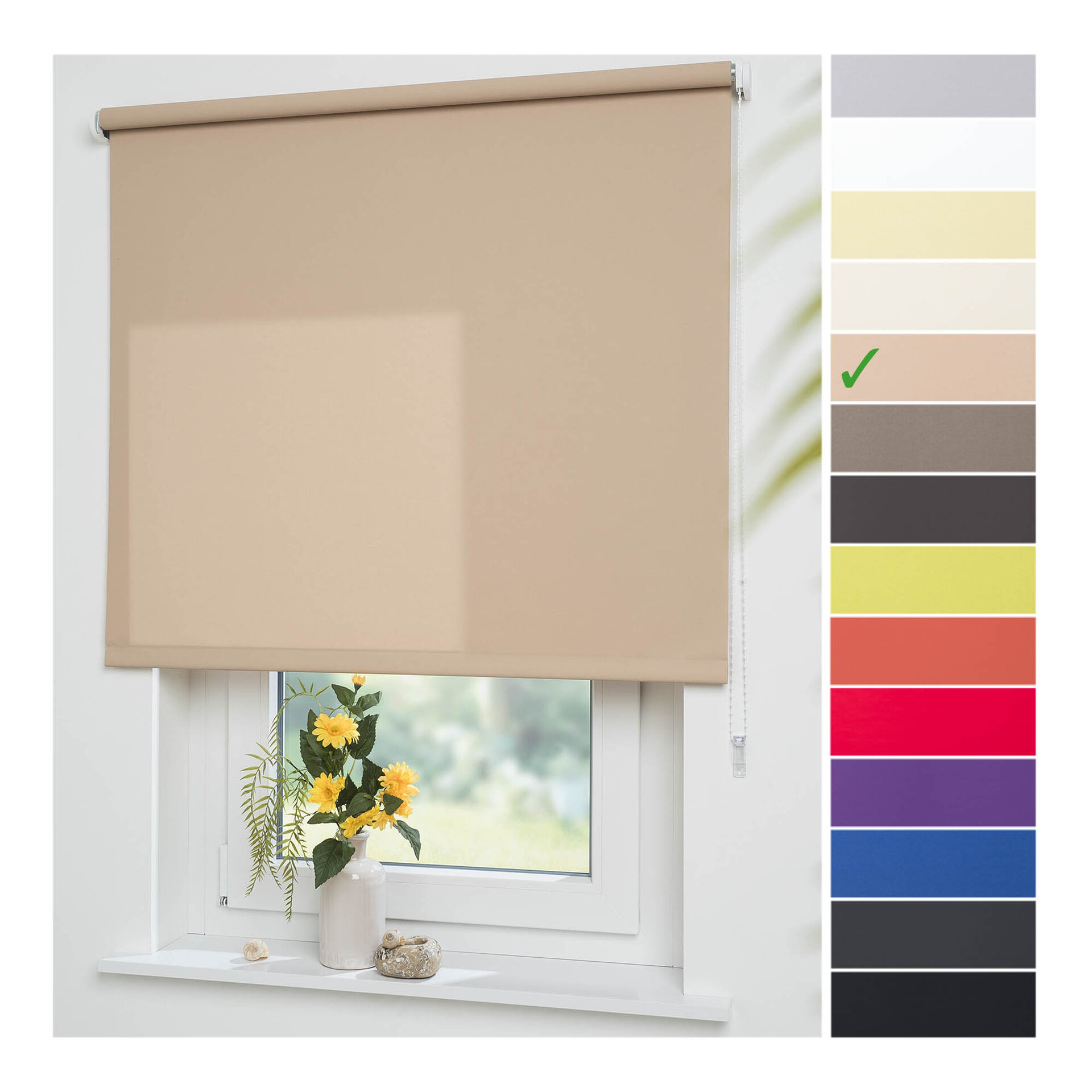Seitenzug-Rollo Uni Tageslicht bei leitermann.de günstig kaufen Seitenzug-Rollo Uni Tageslicht