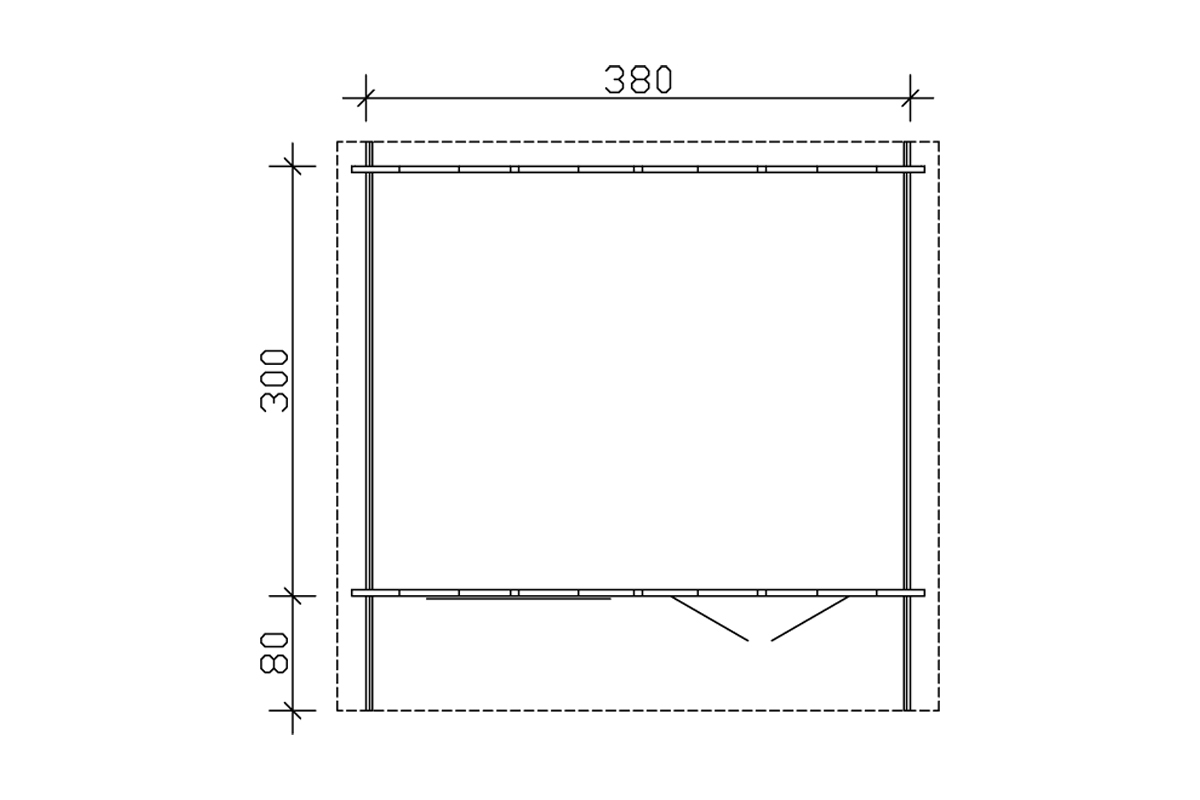 Gartenhaus Stavanger 1, mit Vordach 80cm natur
