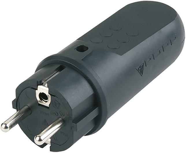 Stecker, Gummi ISO-Einsatz, schwarz