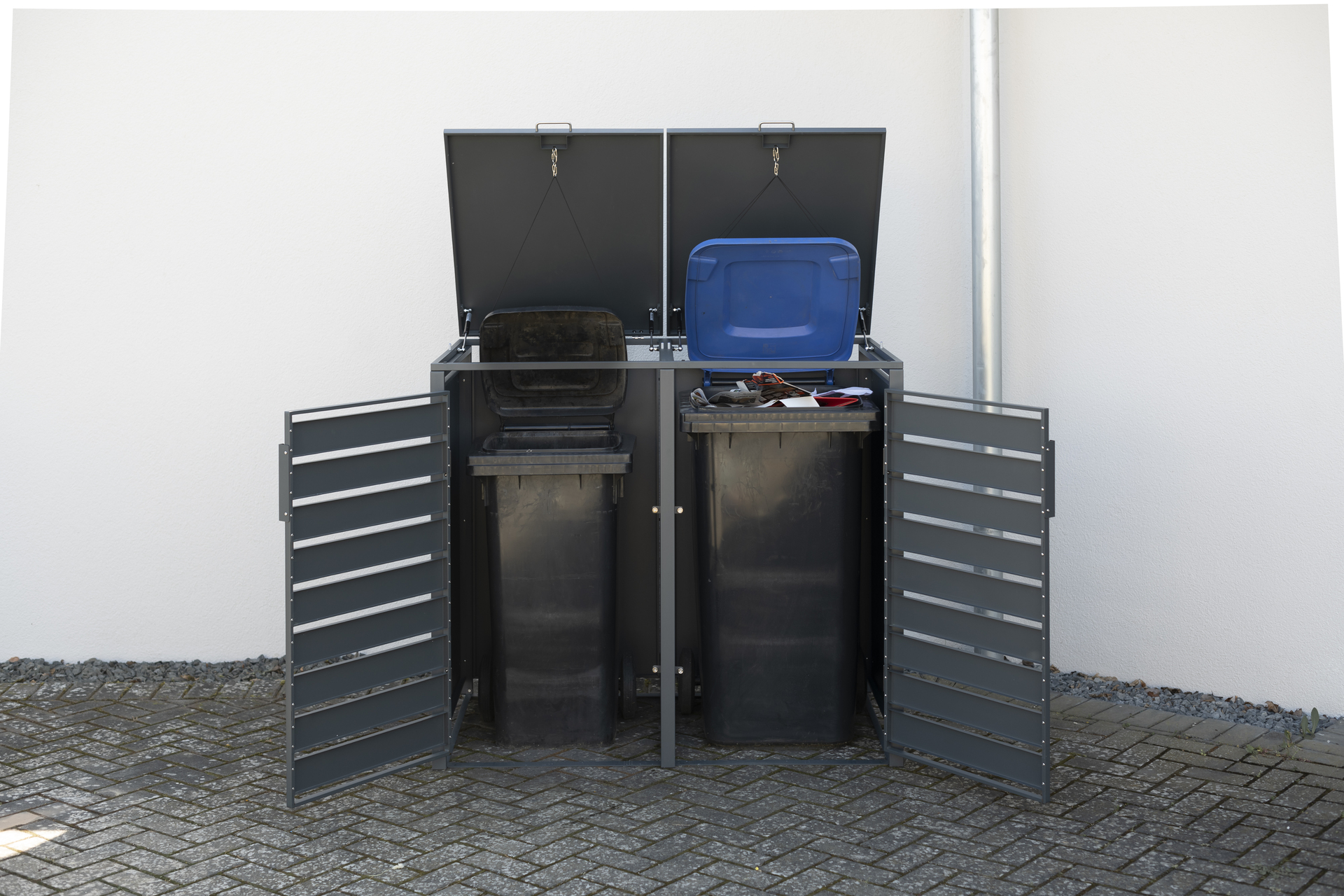 Mülltonnenbox mit Deckel, Anthrazit