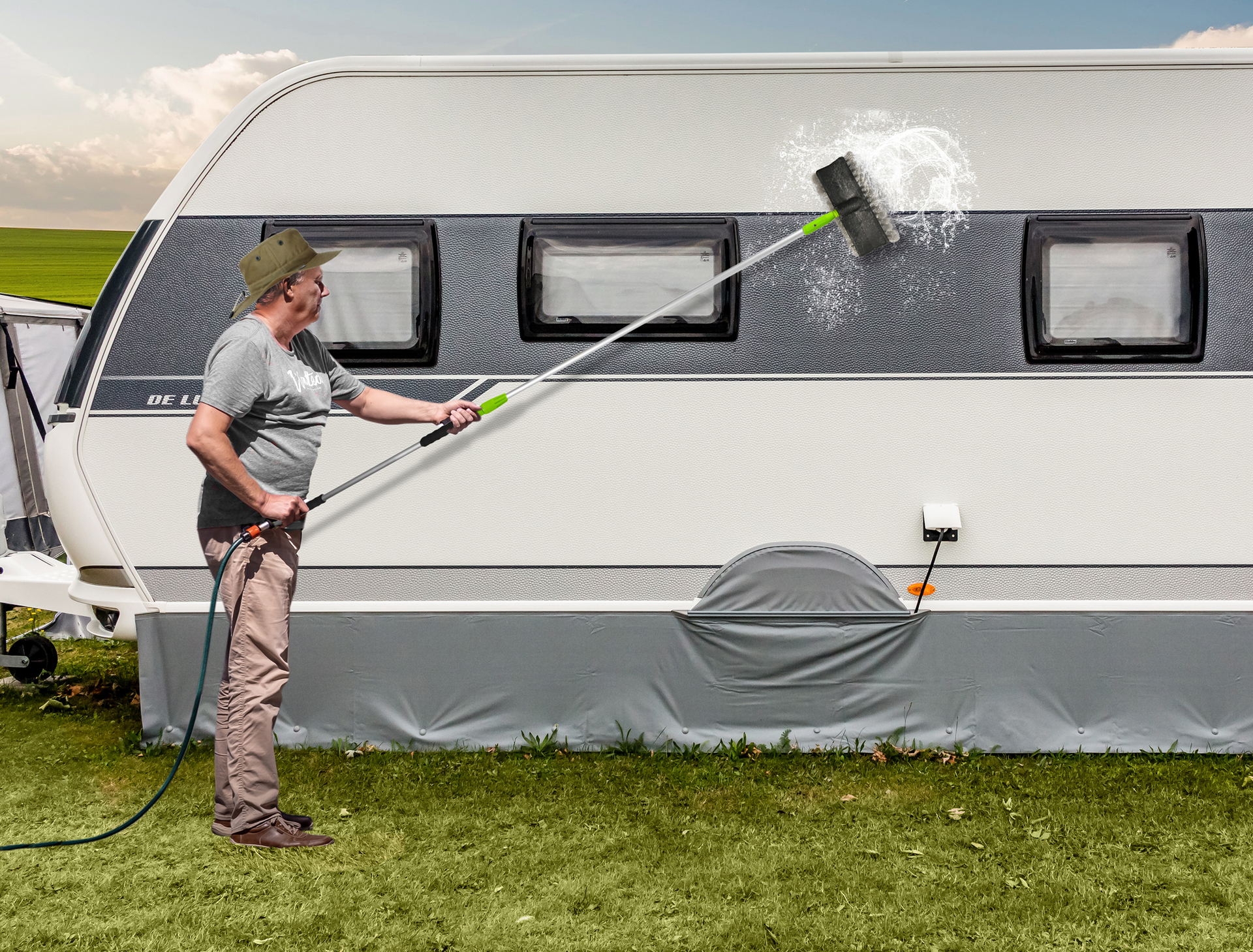 Waschbürste mit Teleskopstange