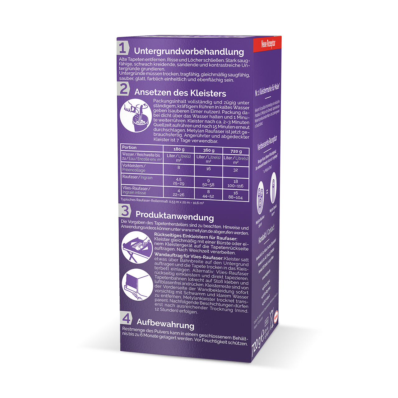 Fertigkleister Konzentrat Raufaser, weiß, 500g