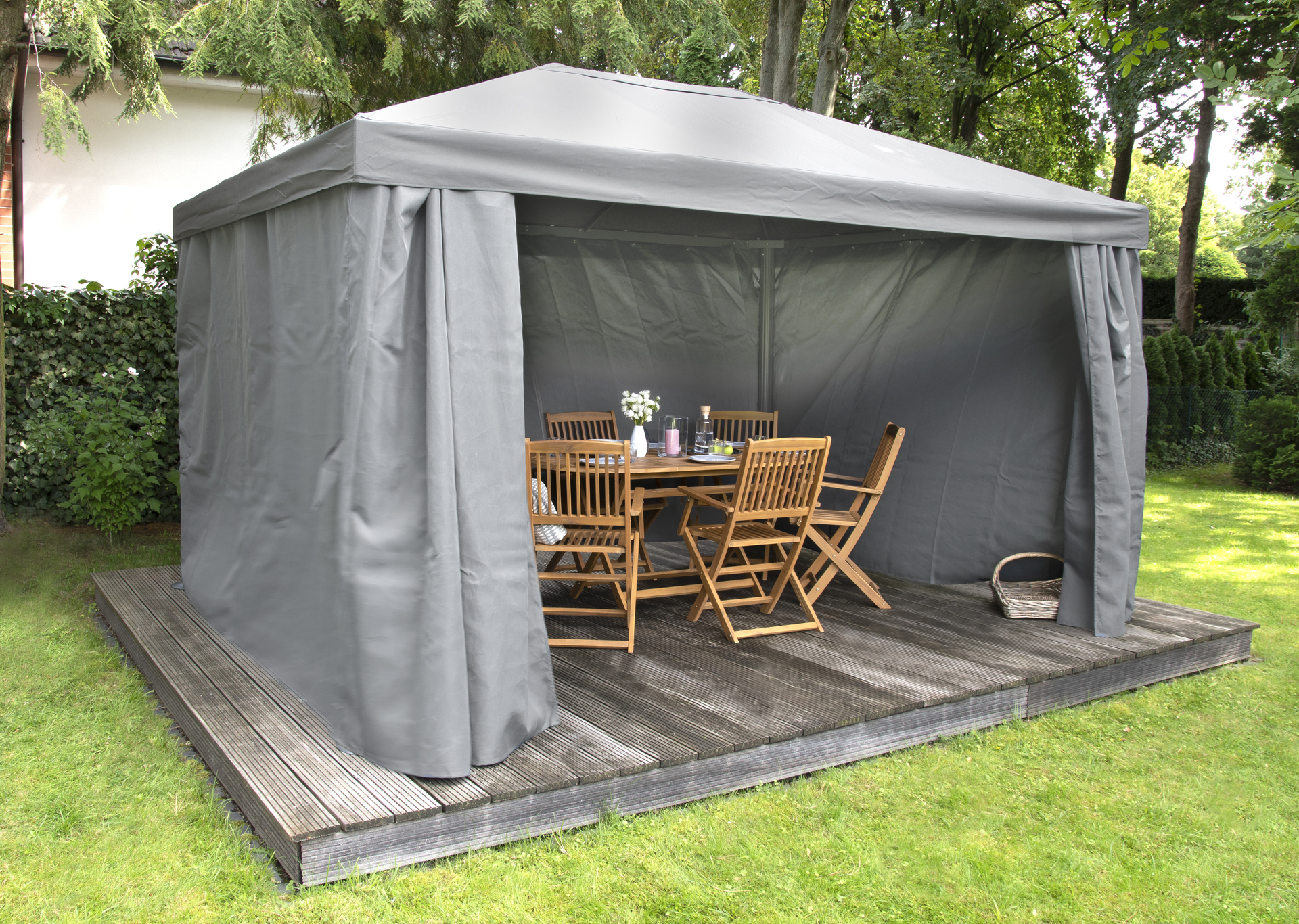 Alu/Stahl Pavillon 3x4m inkl. Seitenteilen bei leitermann.de günstig kaufen Alu/Stahl Pavillon 3x4m inkl. Seitenteilen