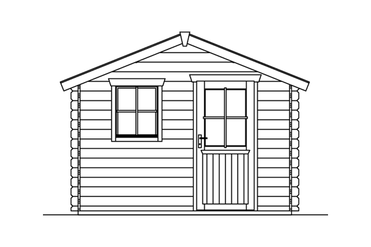 Gartenhaus Como, mit Vordach natur