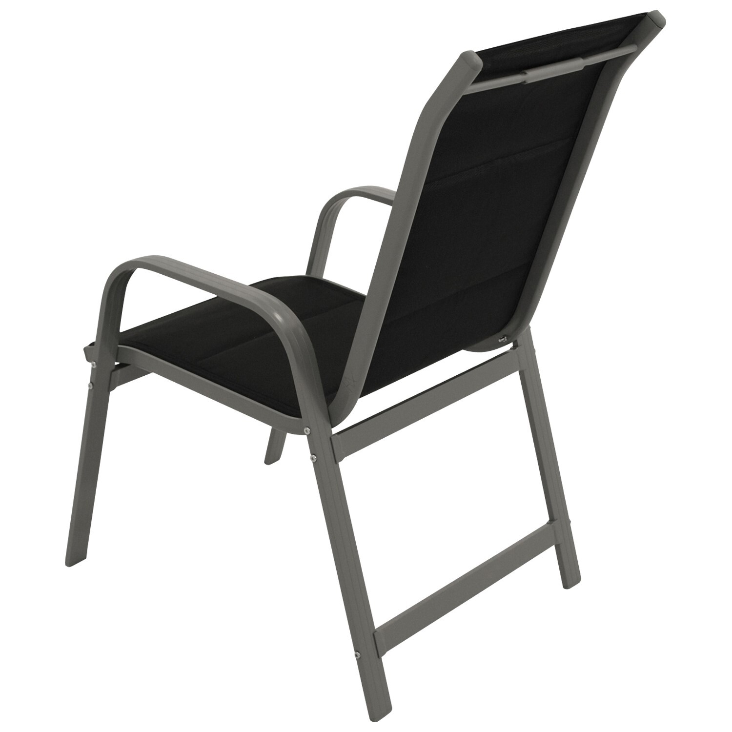 Stapelsessel Hochlehner Aluminium/Textil gepolstert, 2 Stück
