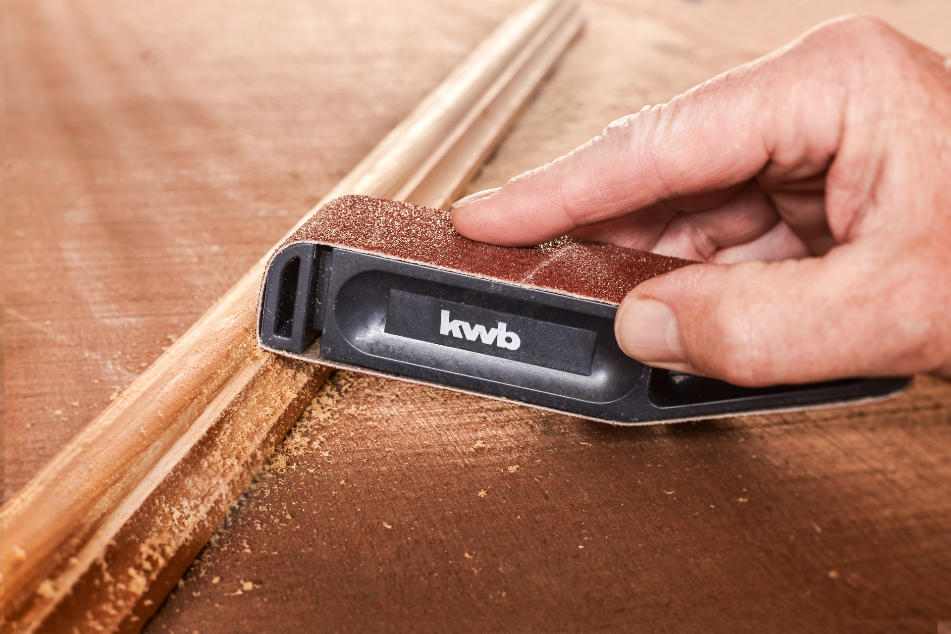 Handschleifer f. Schleifbänder inkl. 1 Band K 80