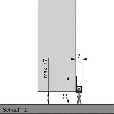Türbodendichtung alu IBS 31 250cm mit PP Bürste