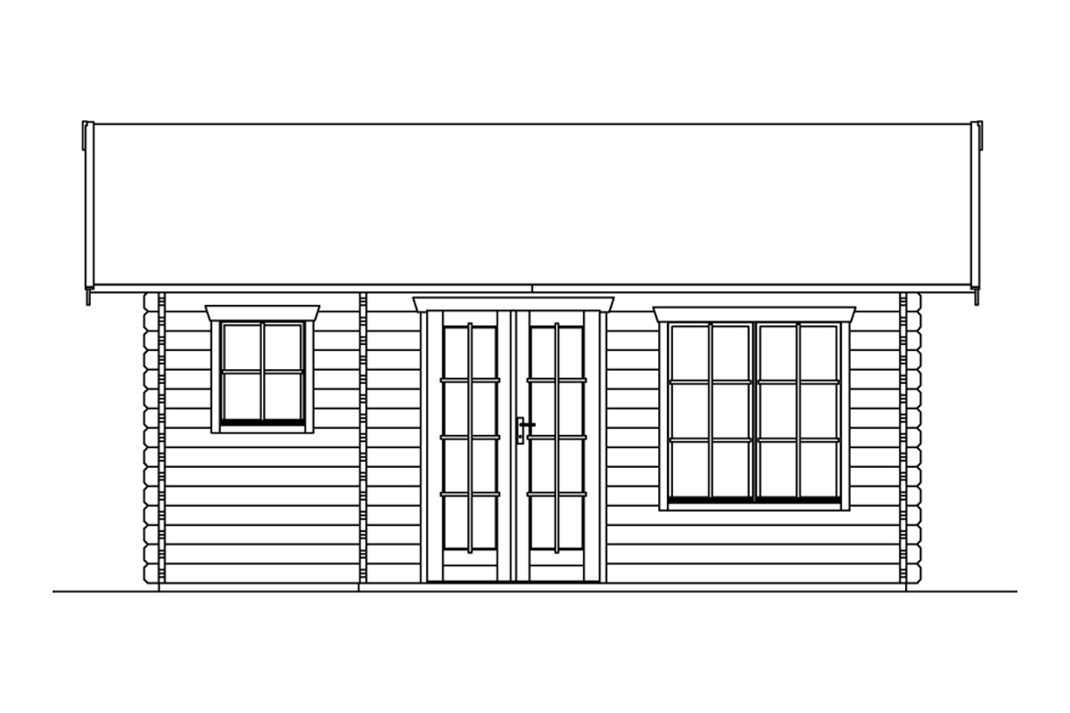 Gartenhaus Esbjerg 1, 45mm 380 x 520cm natur