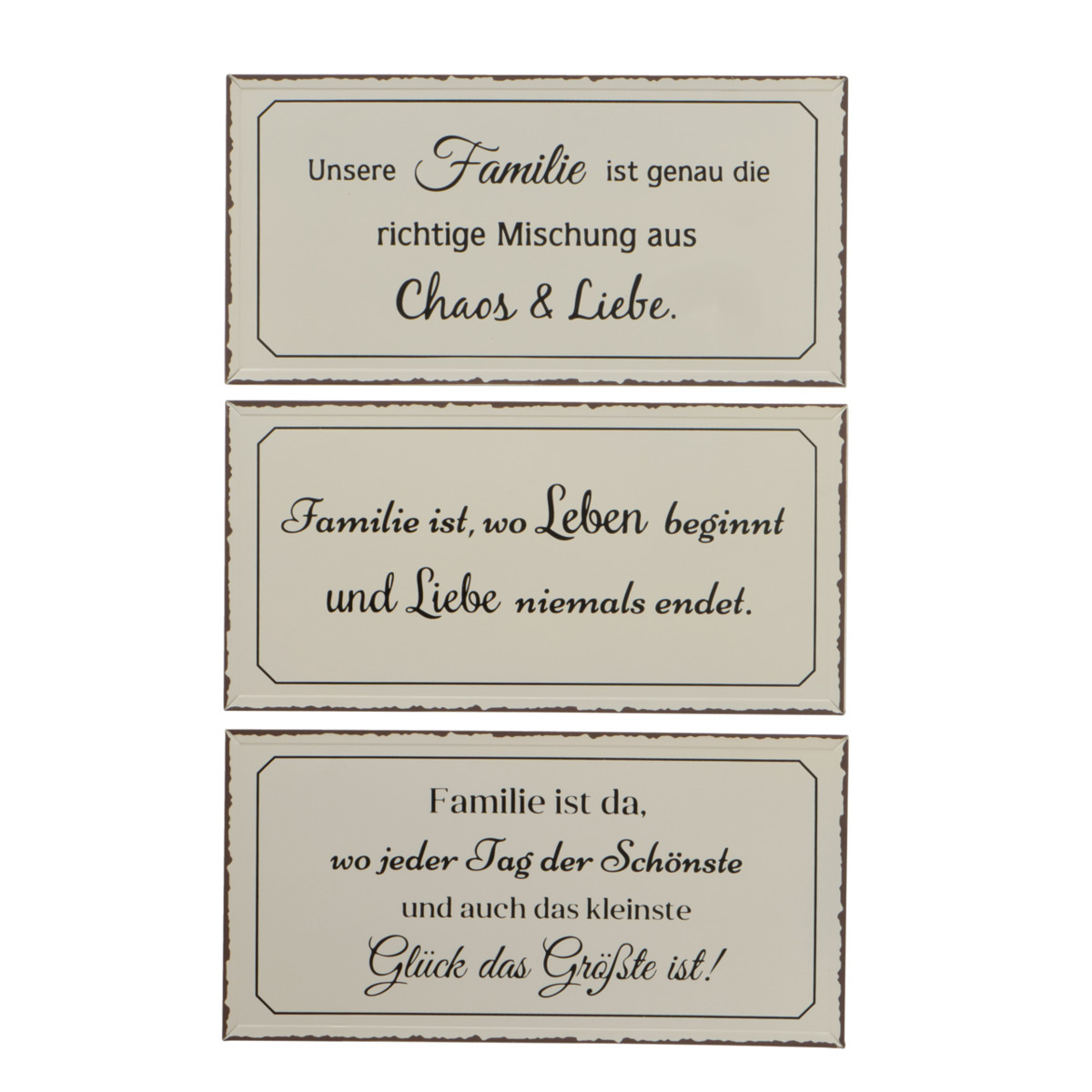 Schild Familie 3, 3-fach sortiert