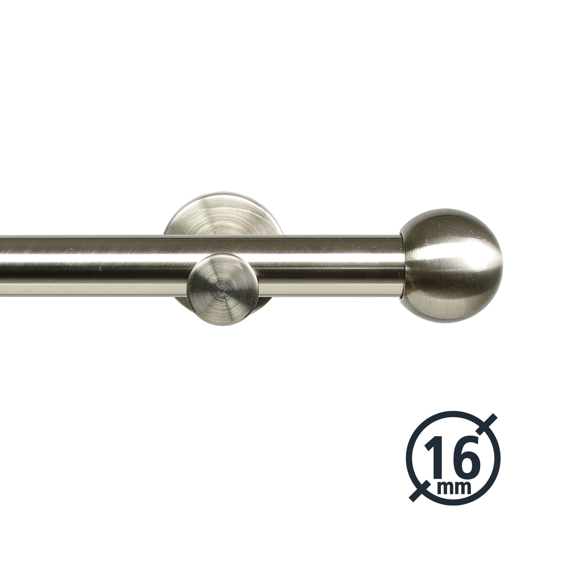 Gardinenstange Modern line Ø16 mm Kugel, edelstahl bei leitermann.de günstig kaufen Gardinenstange Modern line Ø16 mm Kugel, edelstahl