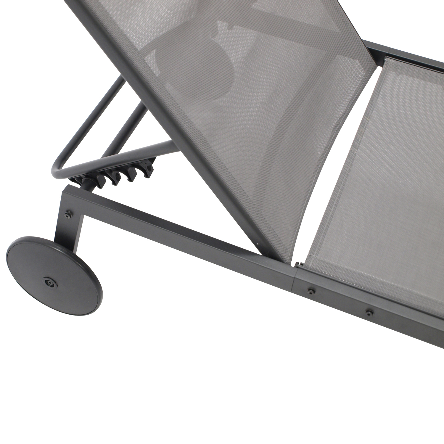 Gartenliegen-Set mit Tisch, Stahl, Textilgewebe
