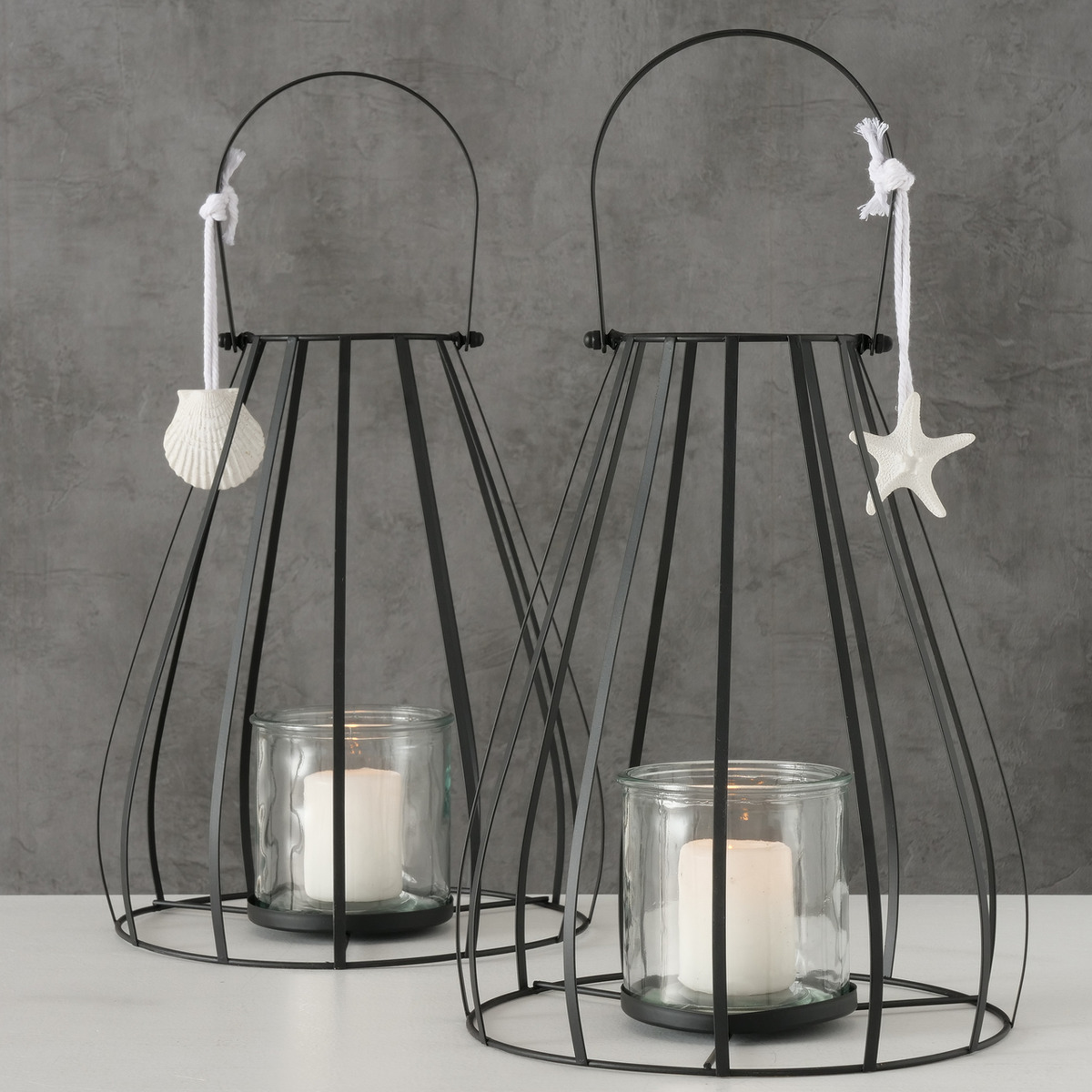 Windlicht Cagey, Dekor 2-fach sortiert bei leitermann.de günstig kaufen Windlicht Cagey, Dekor 2-fach sortiert