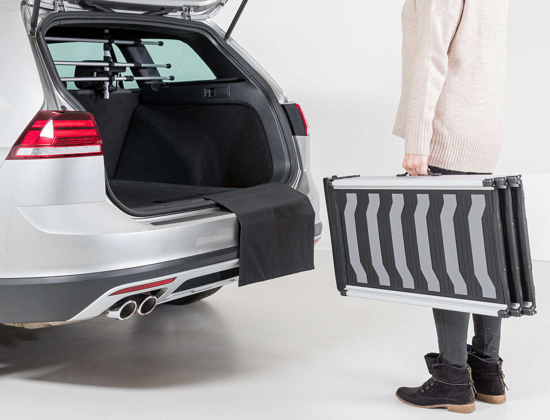 3-fach Teleskop-Rampe, Aluminium/TPR