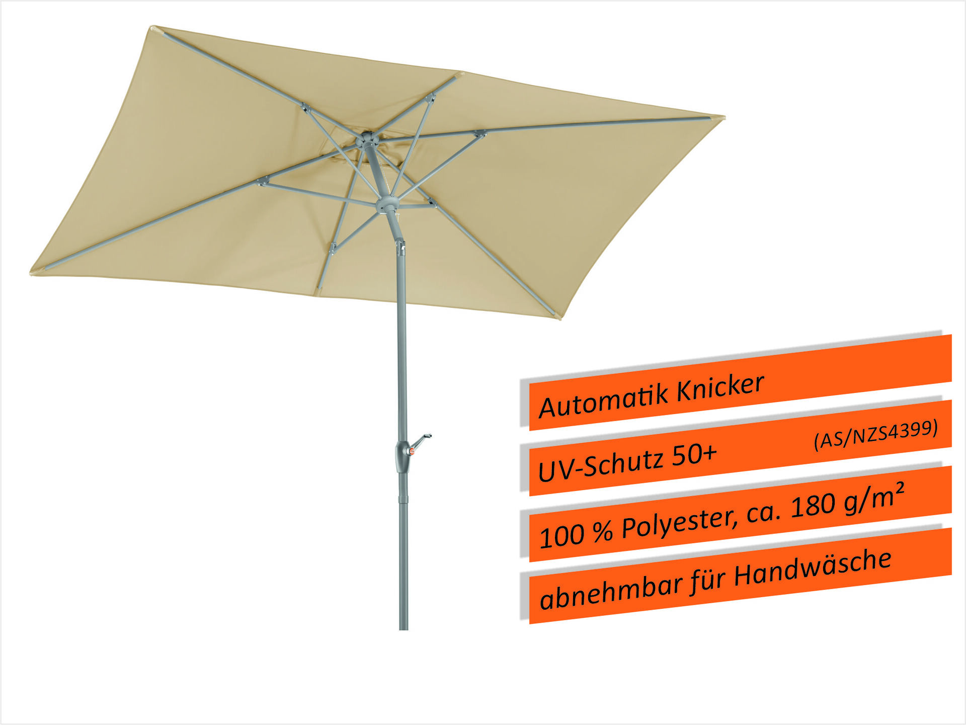 Schneider Schirme Rechteck-Sonnenschirm Porto 300×200/6cm