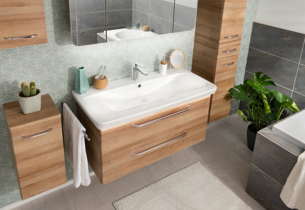 MILANO Keramikwaschtisch weiß