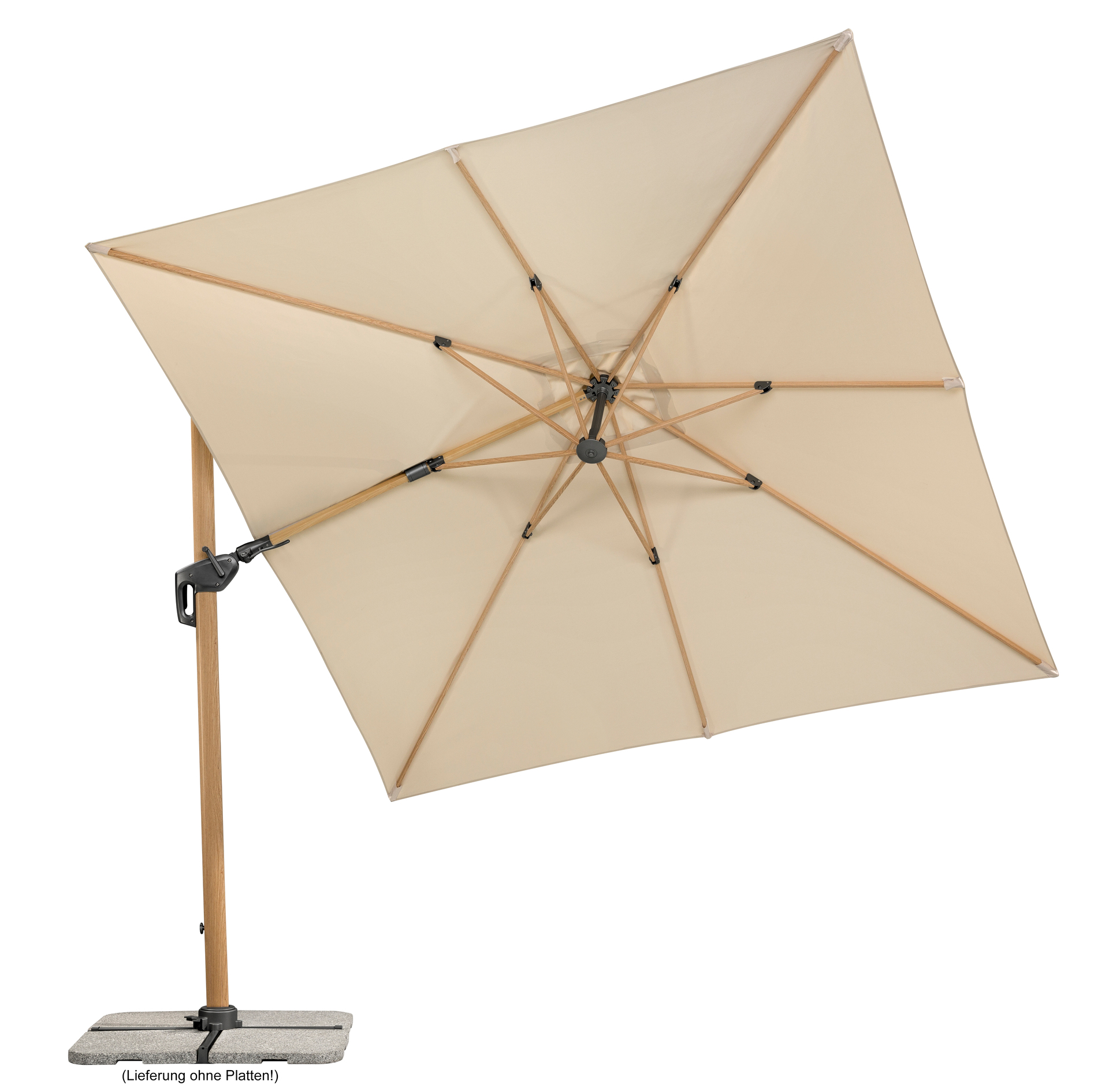 Ampelschirm Rhodos Twist Woody 300x300/8cm bei leitermann.de günstig kaufen Ampelschirm Rhodos Twist Woody 300x300/8cm