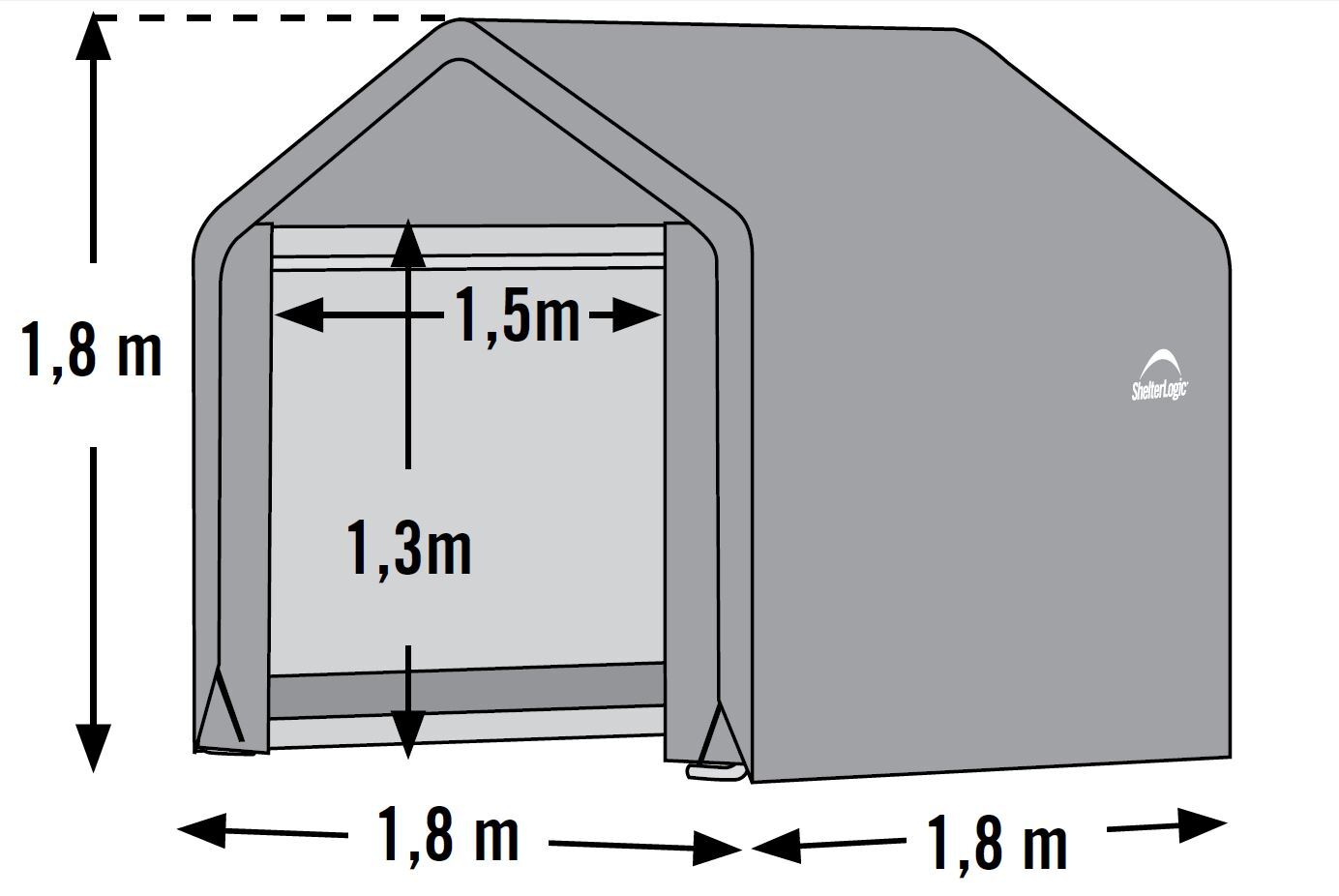 x 180 180cm LEITERMANN | Größe: - Leitermann Shed-in-a-Box ShelterLogic - Foliengerätehaus